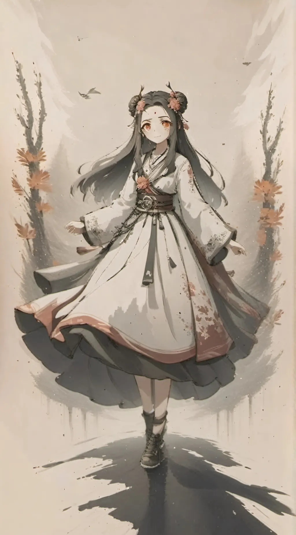 ai character: upperrmoons+Muzan background