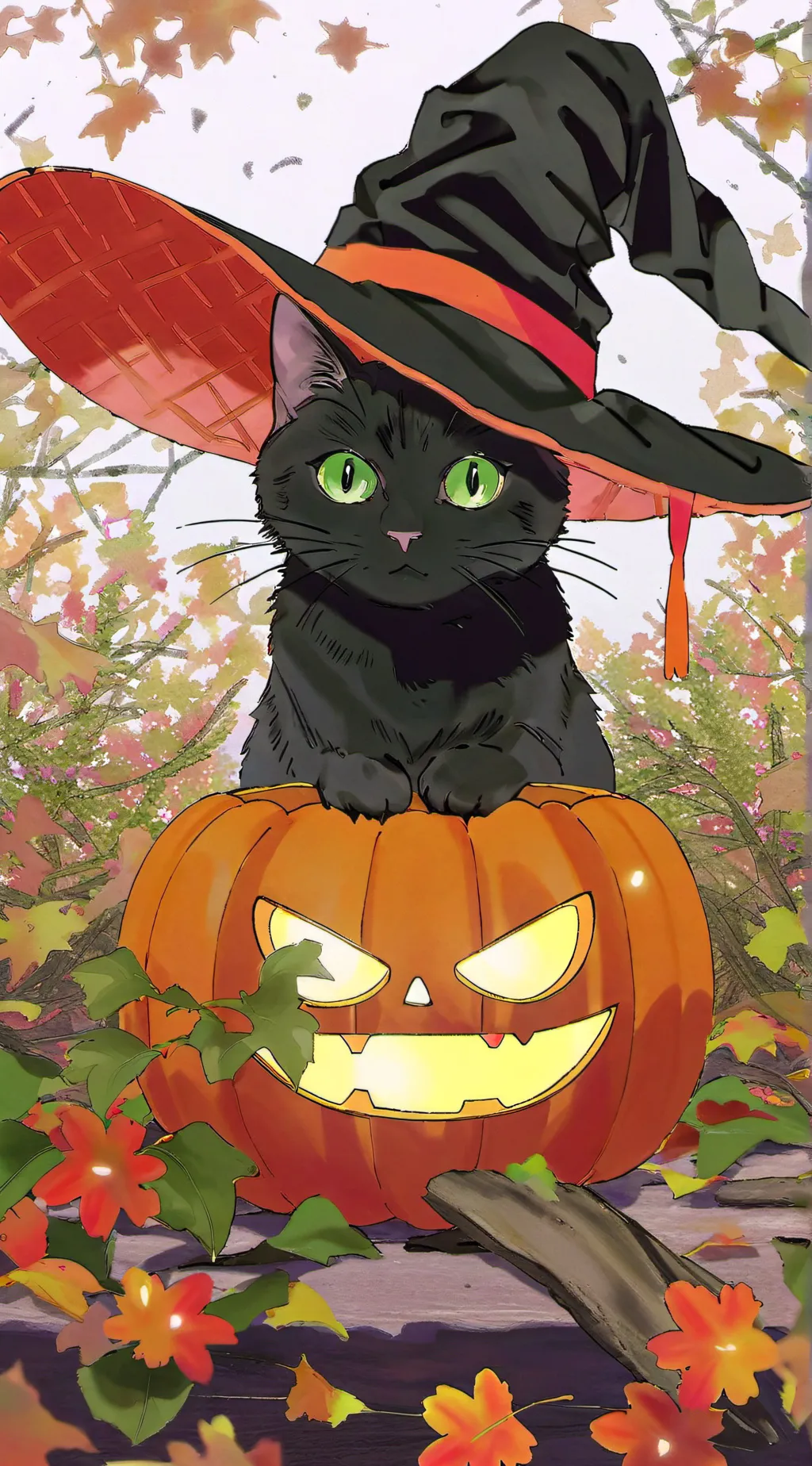 ai character: Black cat background