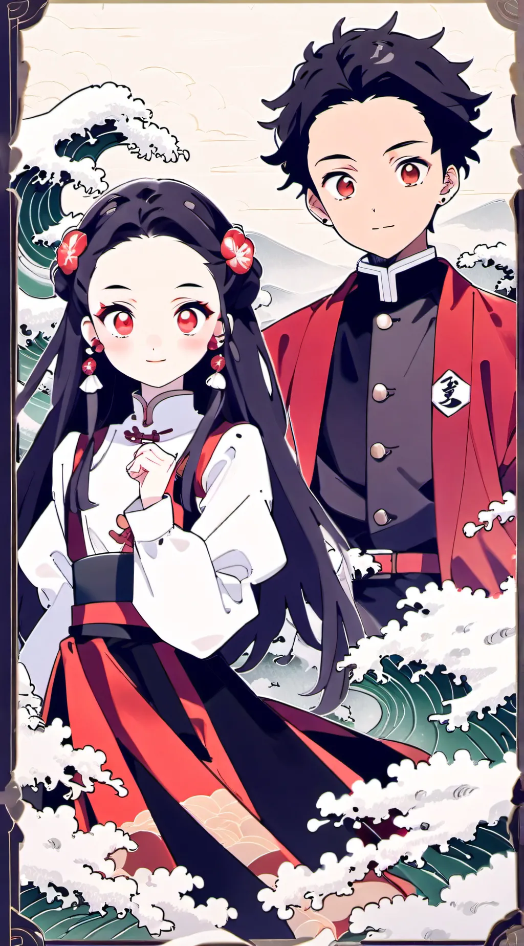 ai character: Tanjiro and Nezuko background