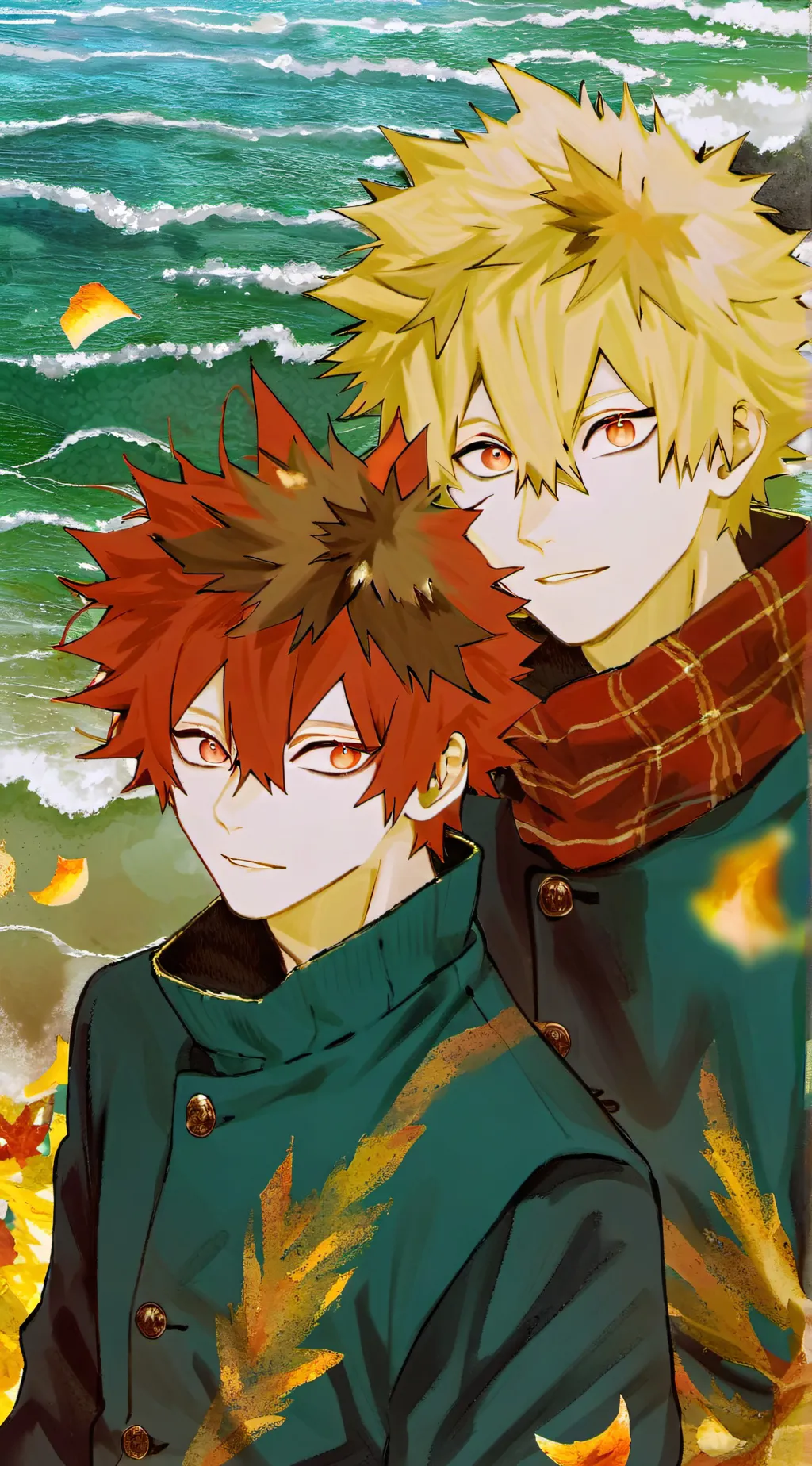 ai character: Bakugo X kirishima background