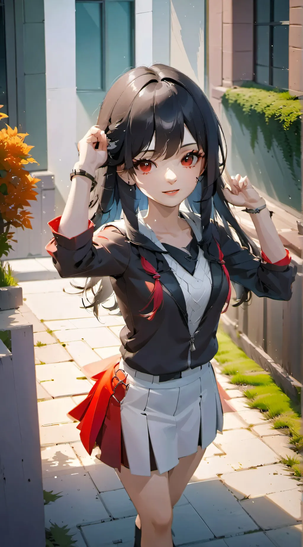 ai character: TodoMomo girl  background