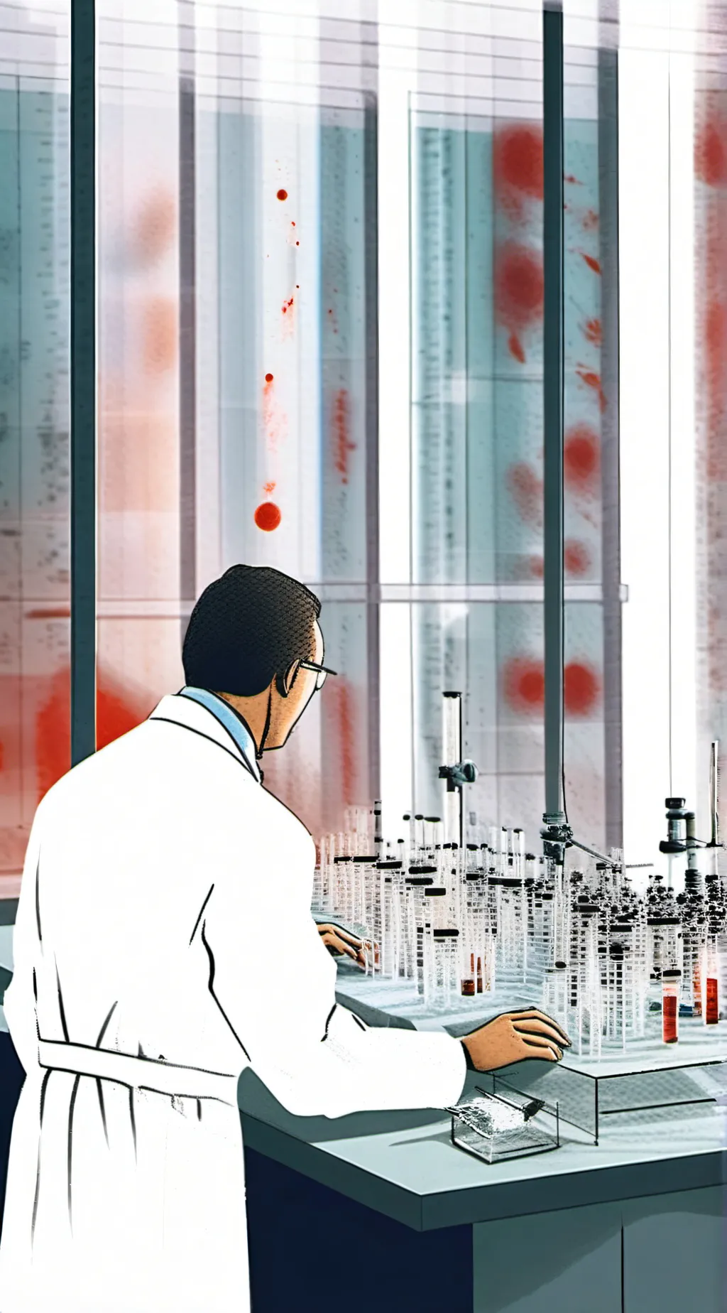 ai character: blood labs background