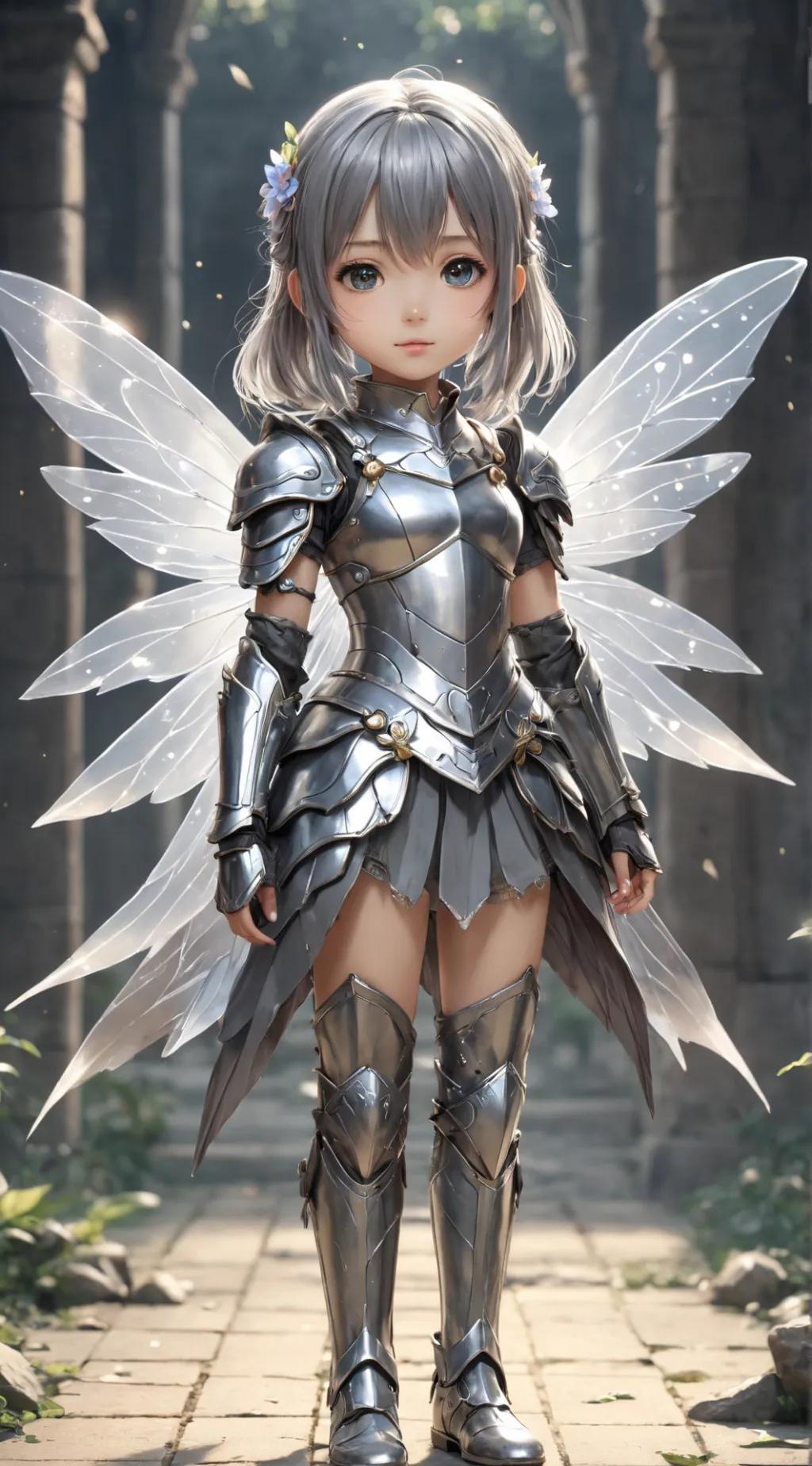 ai character: SILVER FAIRY HERO background