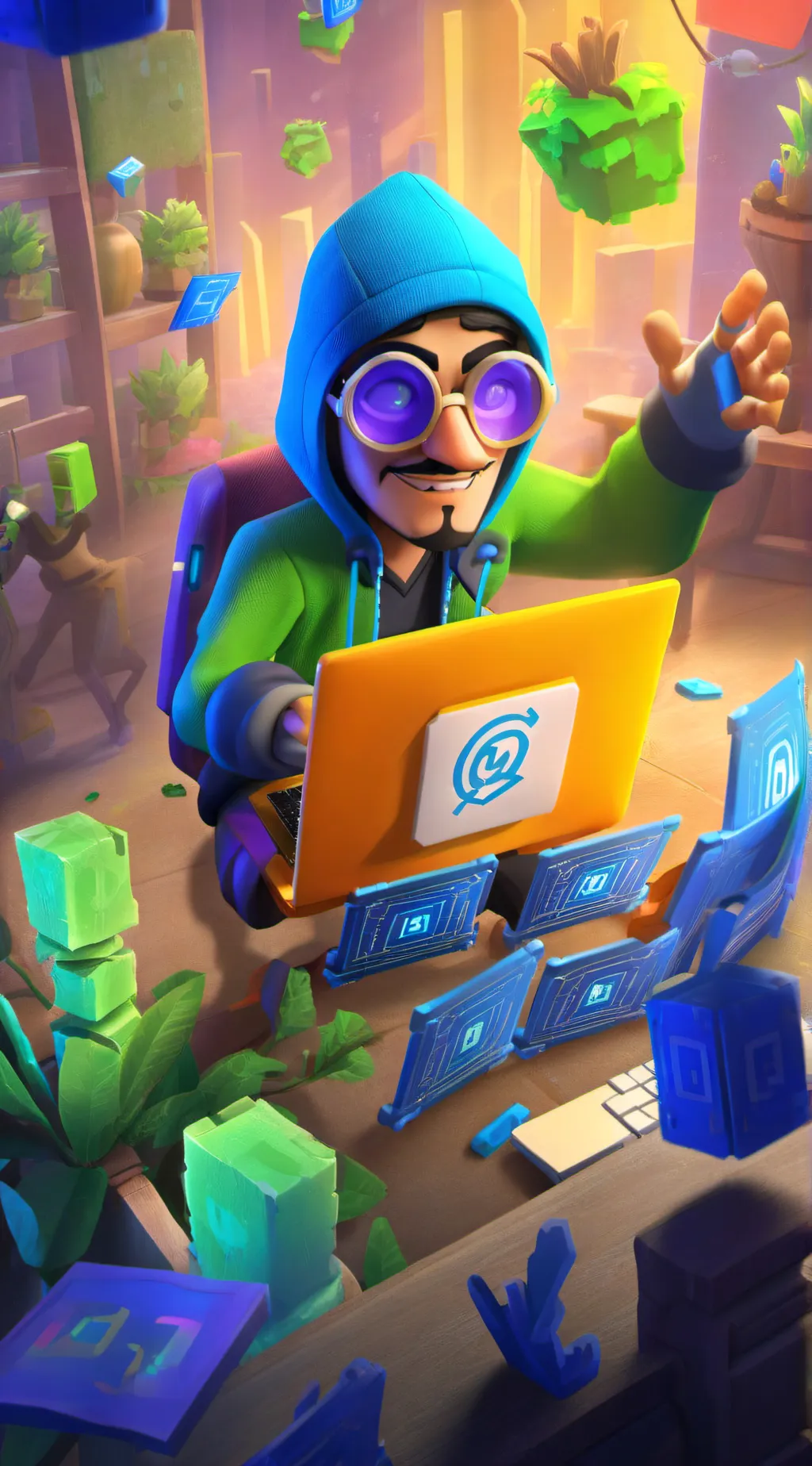 ai character: hacker  background