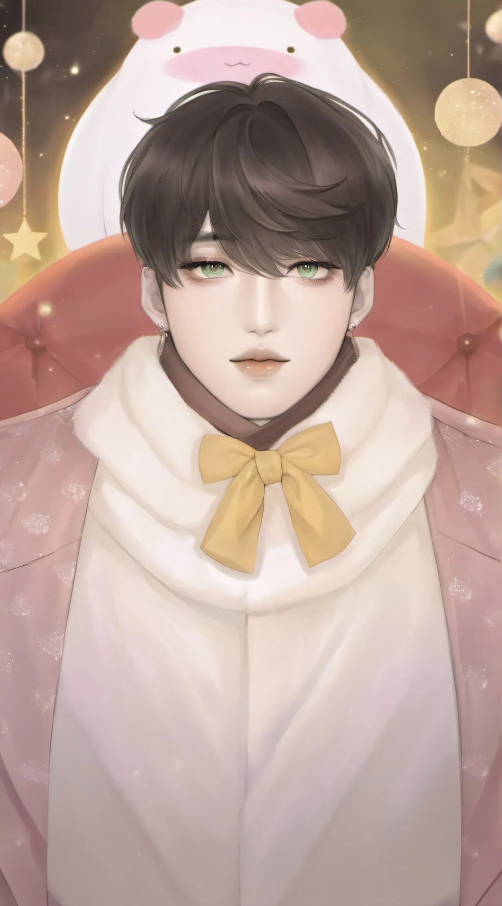 ai character: Chubby dude  background