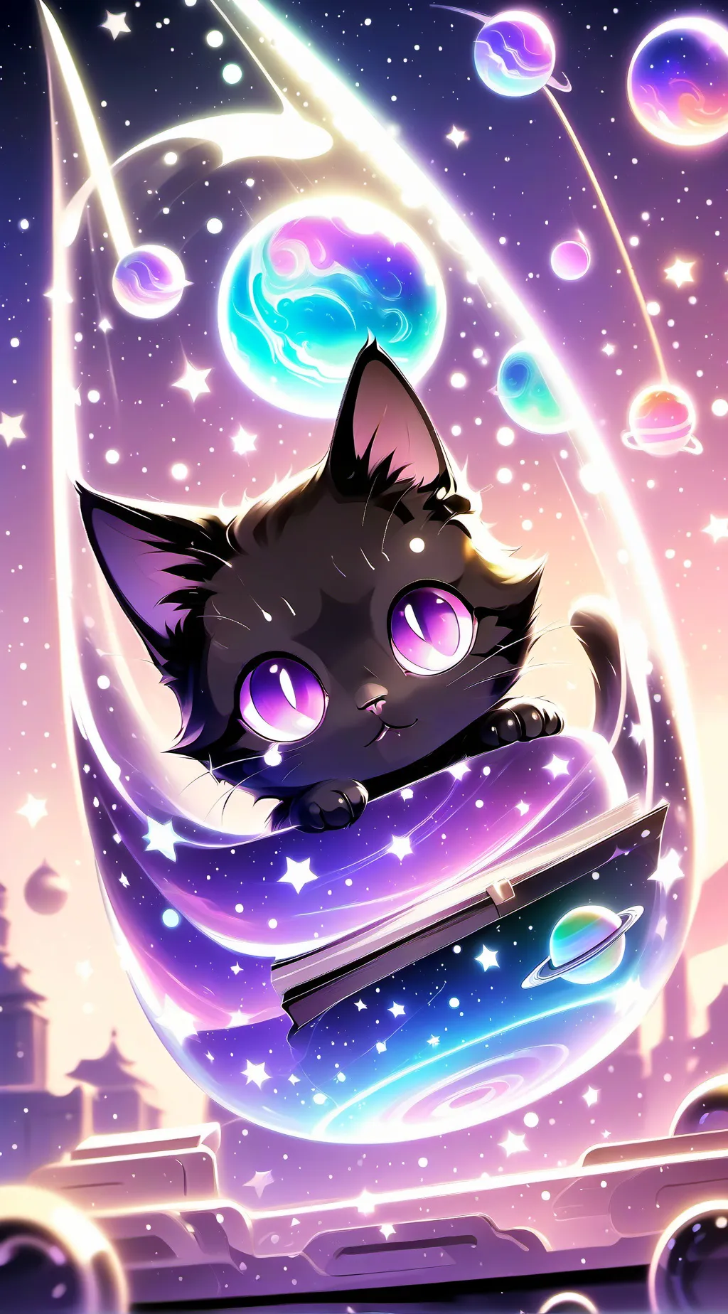 ai character: AstroNebulae background