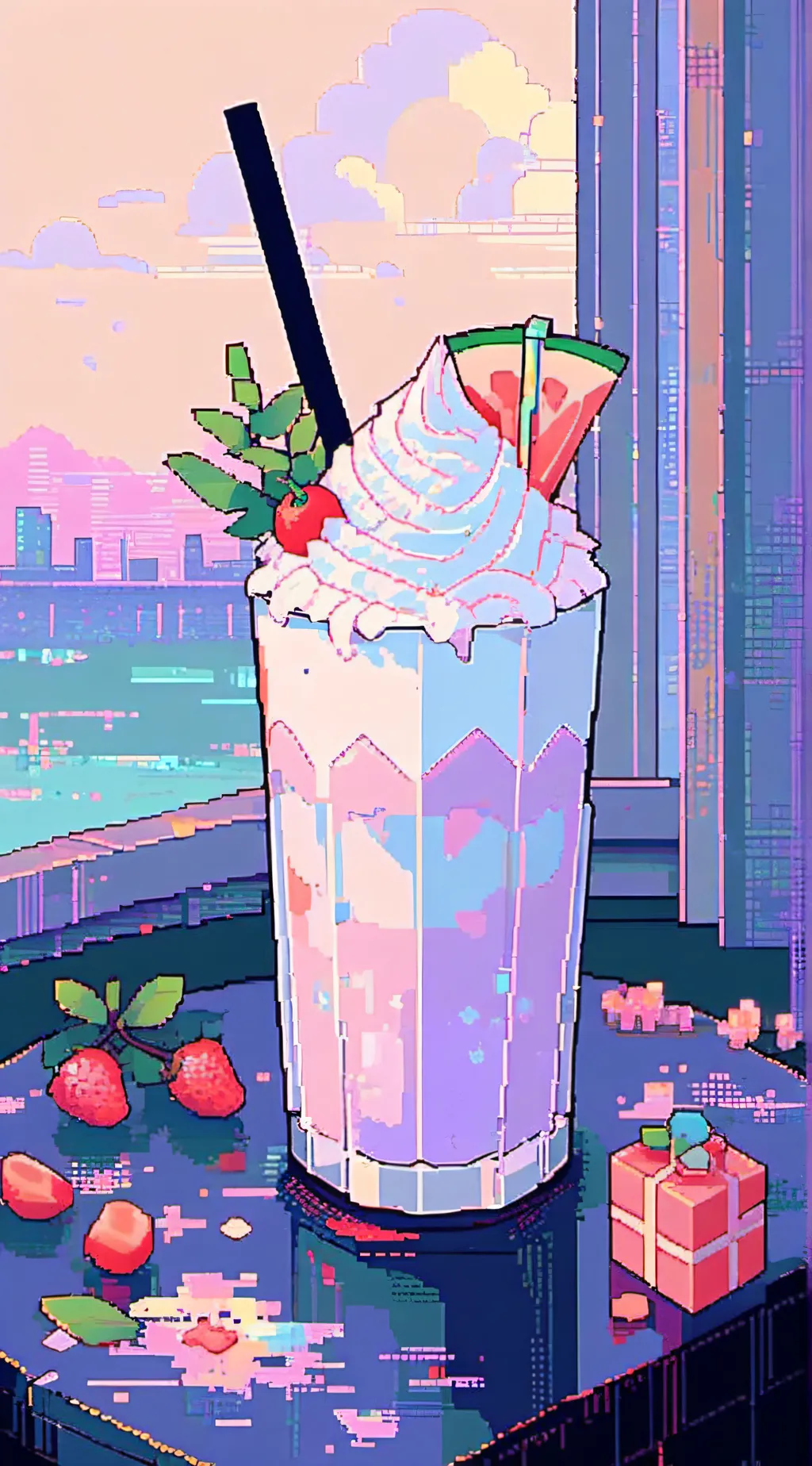 ai character: Milkshake  background