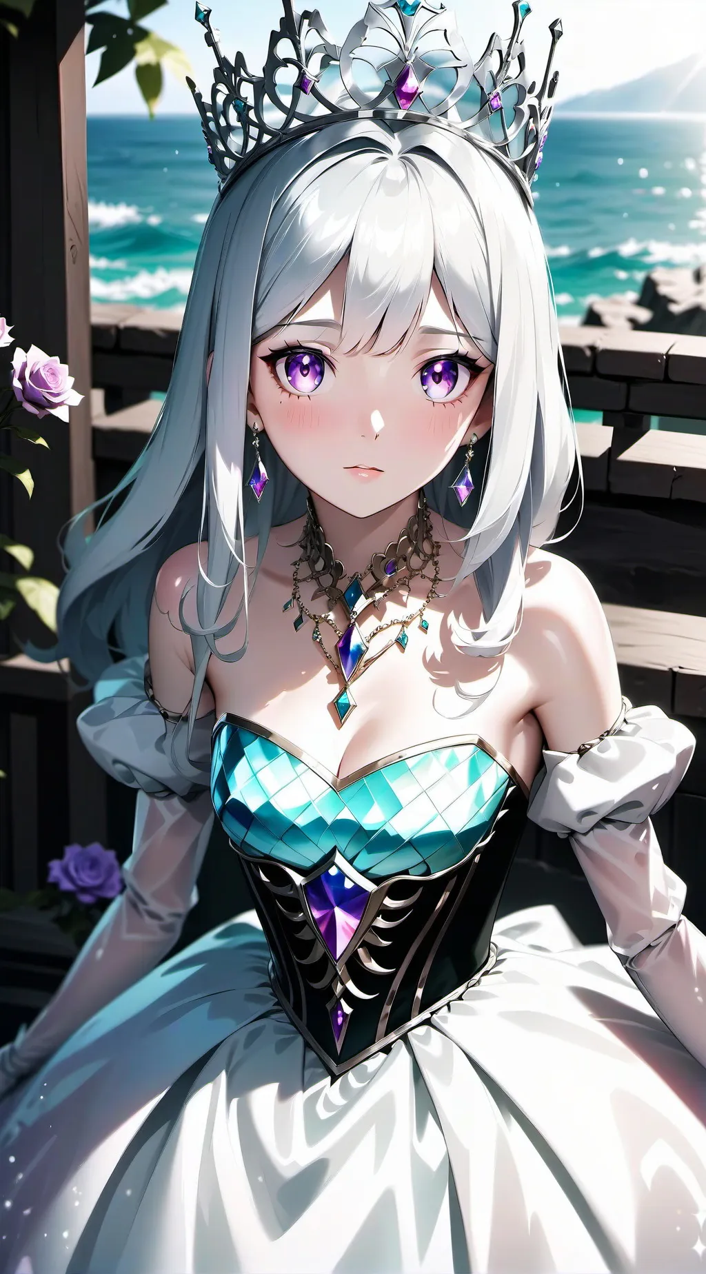 ai character: Pearl Rue Violet background