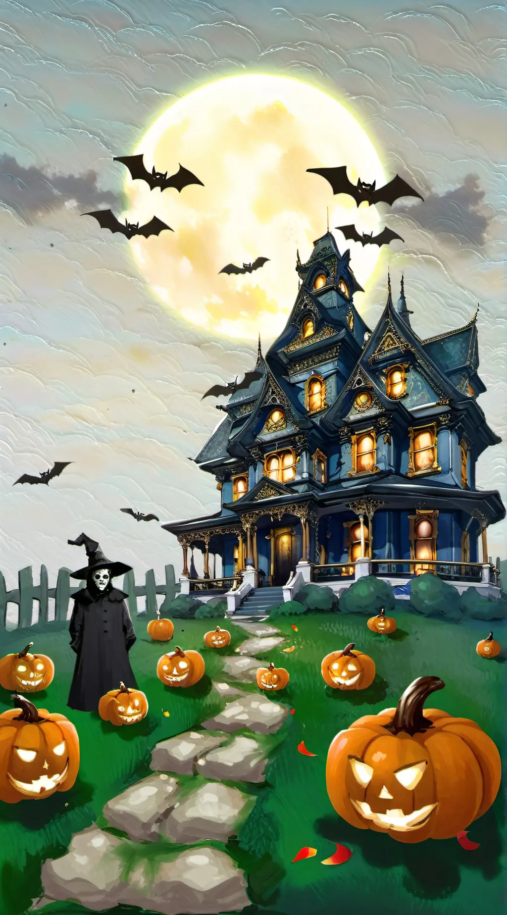 ai character: Mha Halloween background