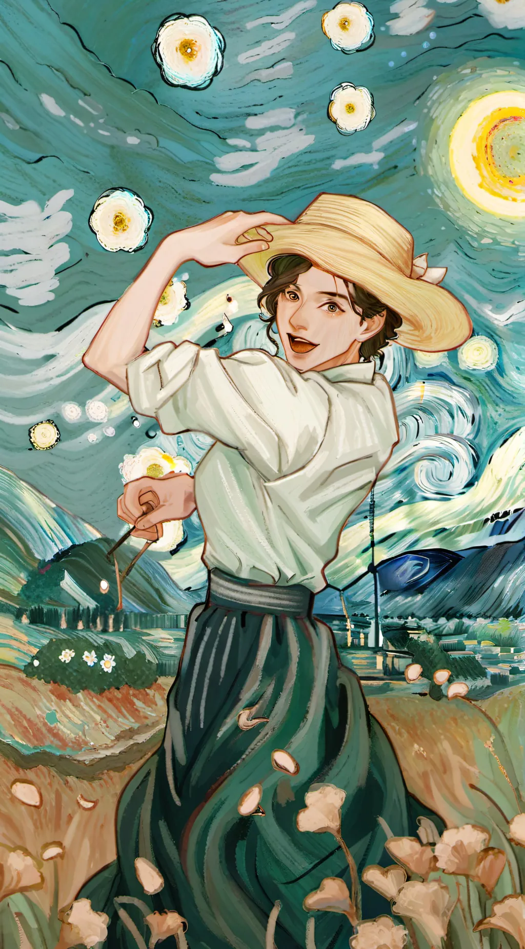 ai character: Only uses emojis background