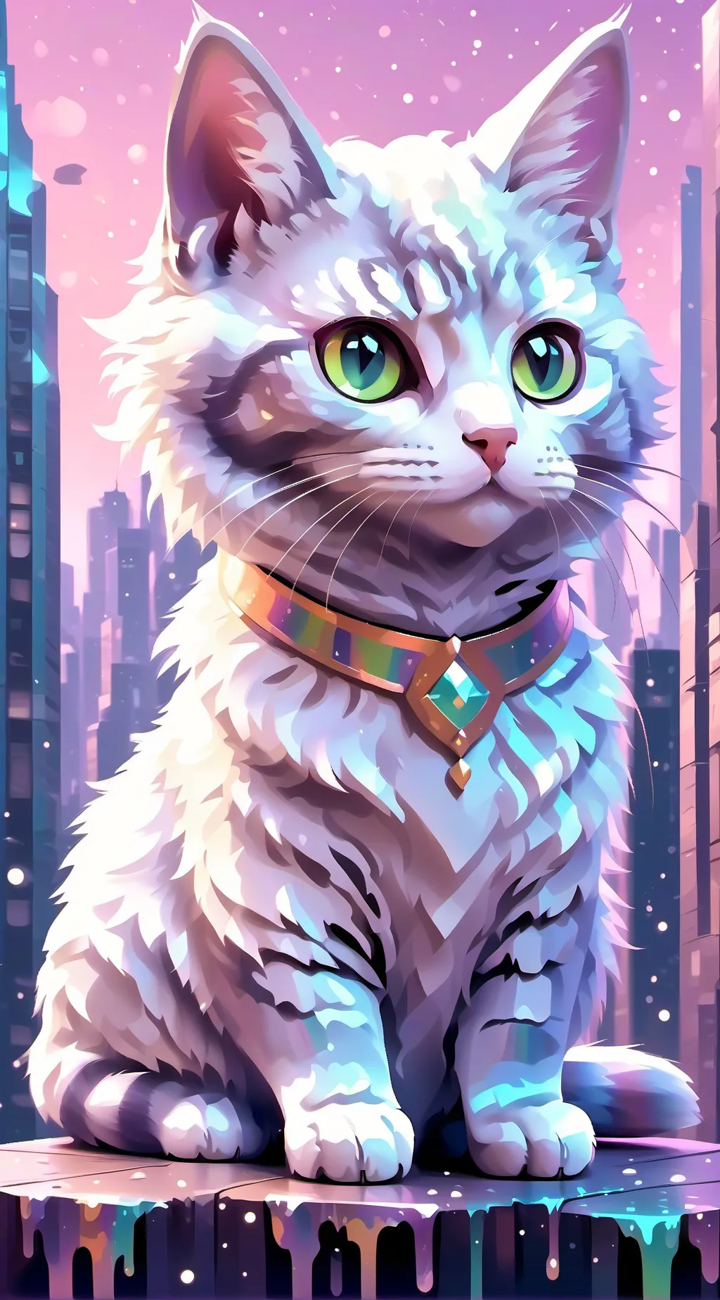 ai character: Cat town background