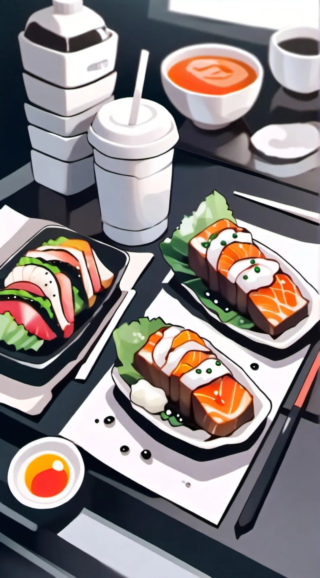 ai character: the classic foods. background