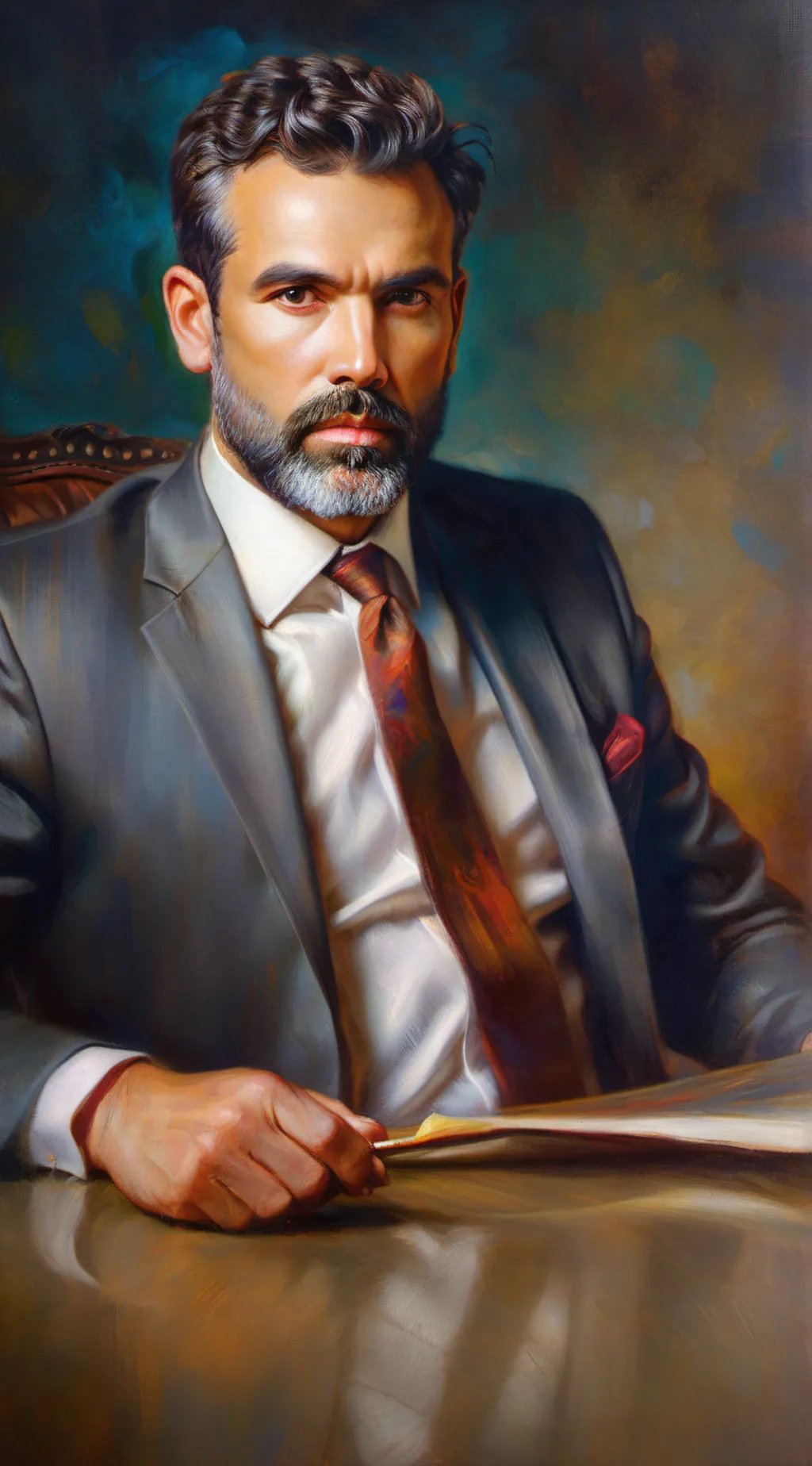 ai character: Eric Biscotti  background