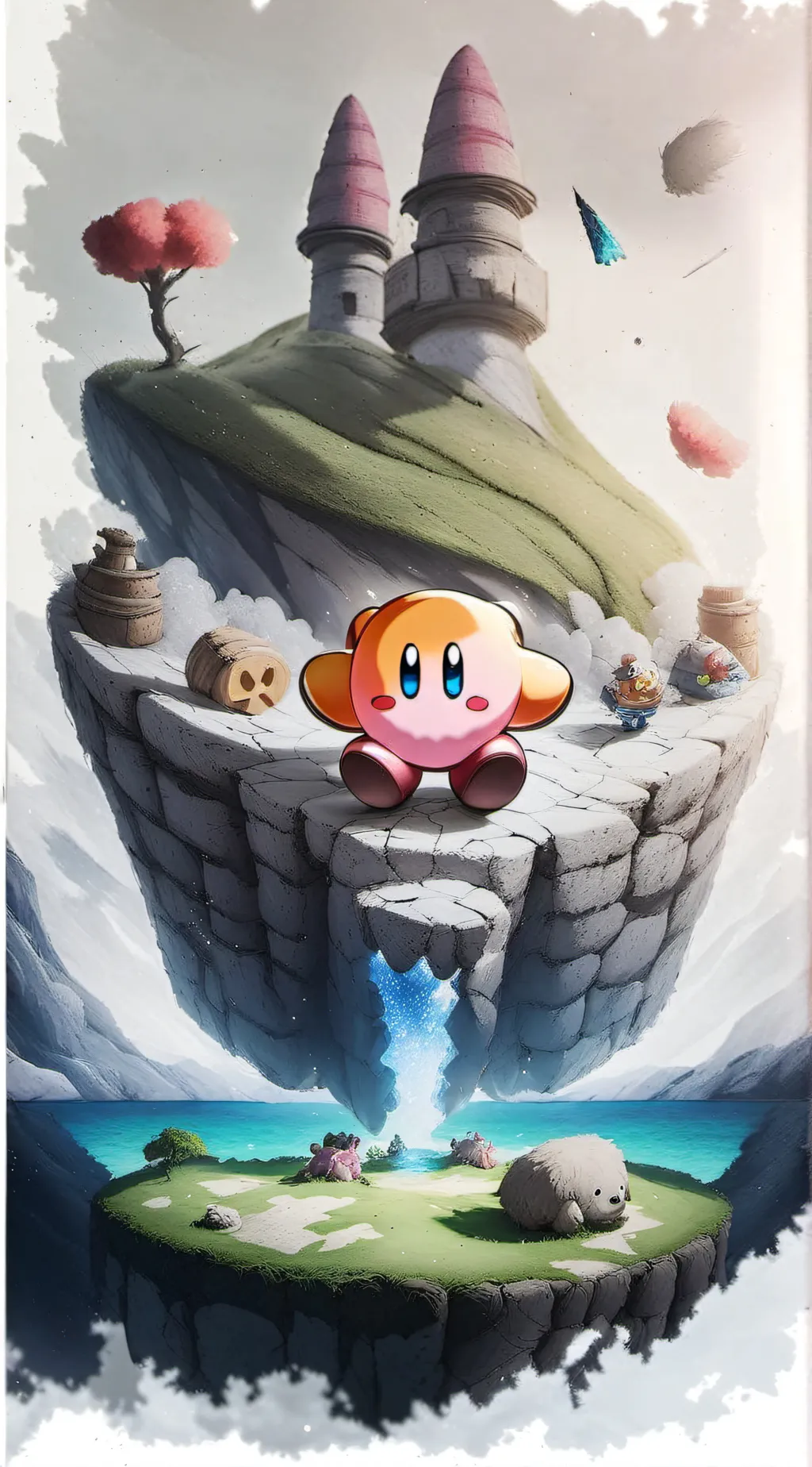 ai character: Anti furry Kirby  background