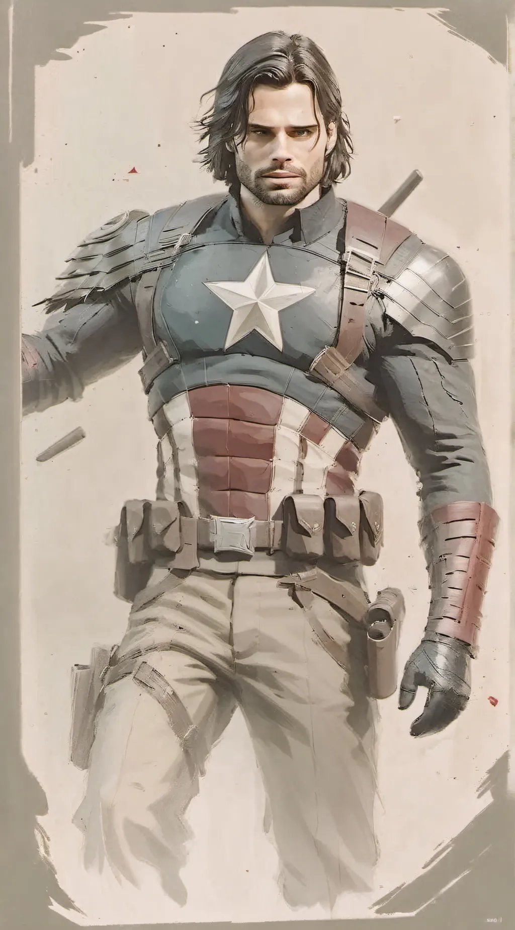 ai character: Bucky Barnes  background