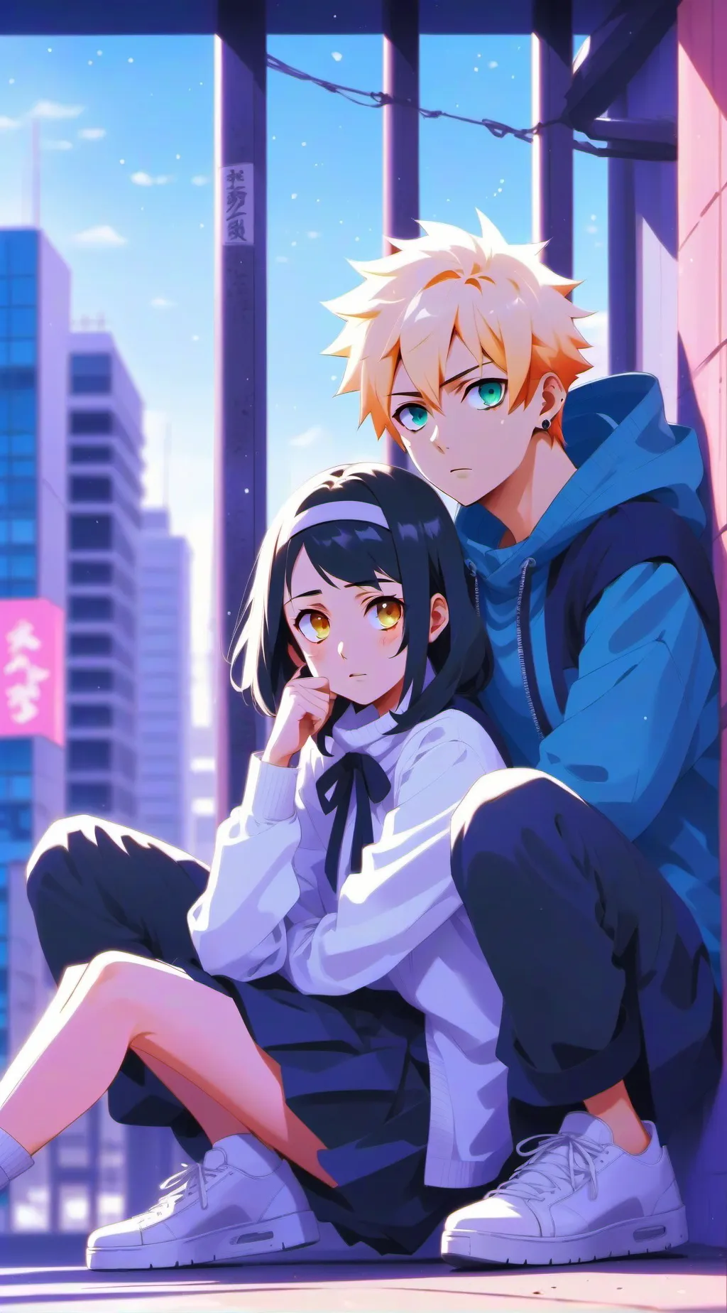 ai character: sarada×boruto background