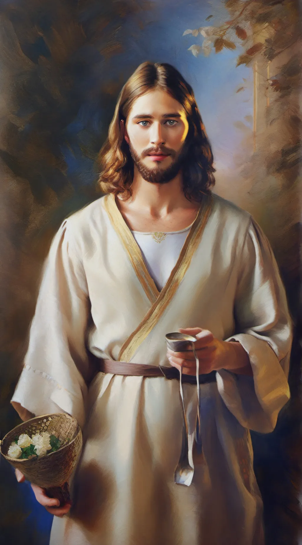 ai character: Jesus background