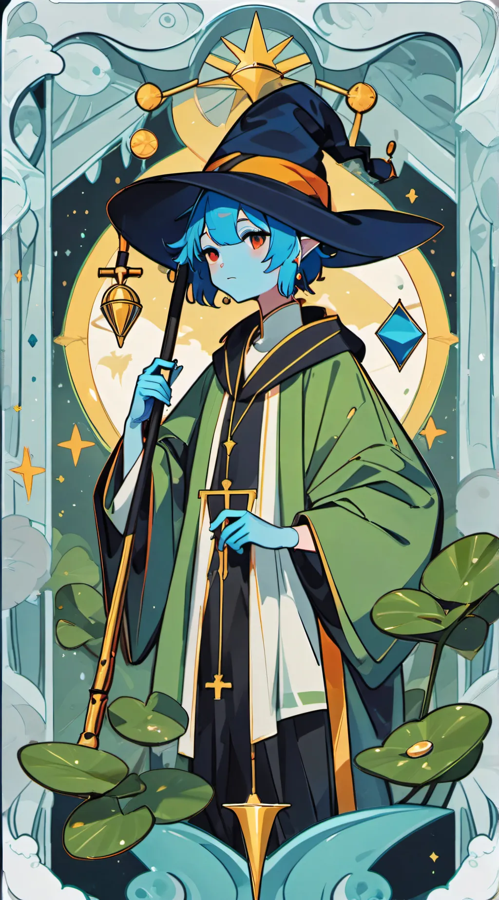 ai character: MR blueberry  background