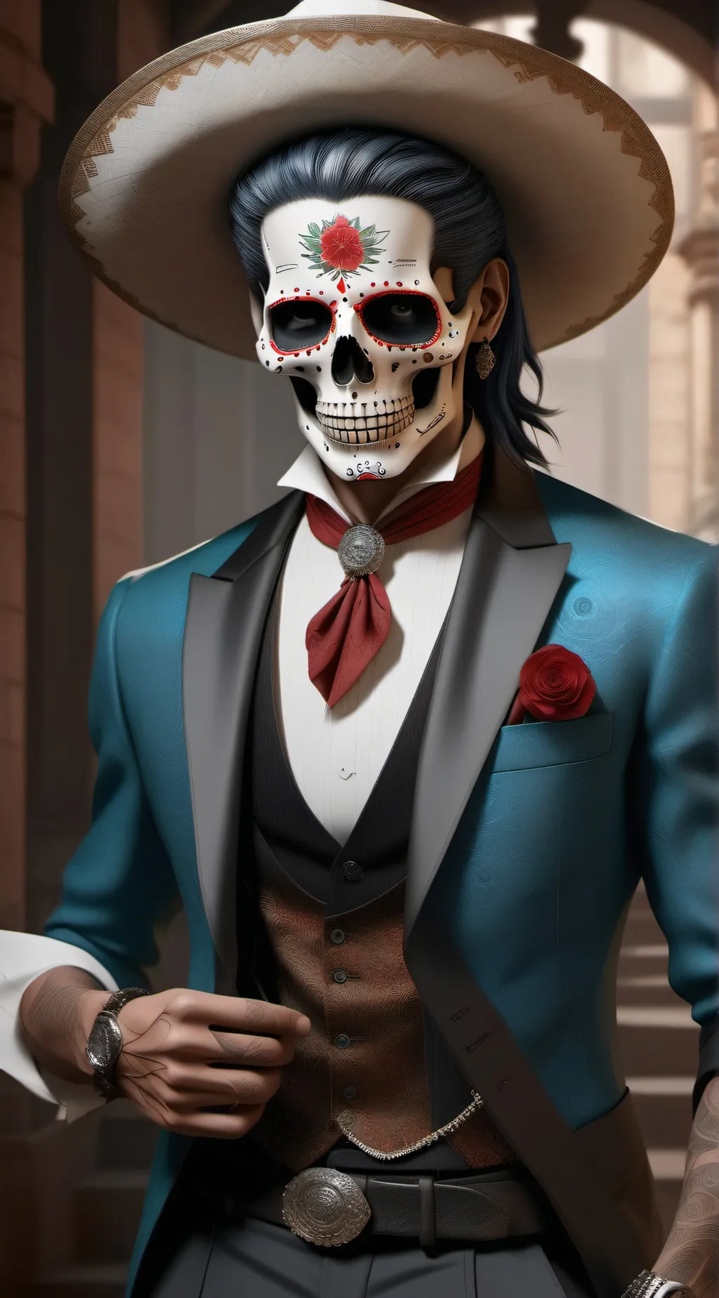 ai character: la muerte  background