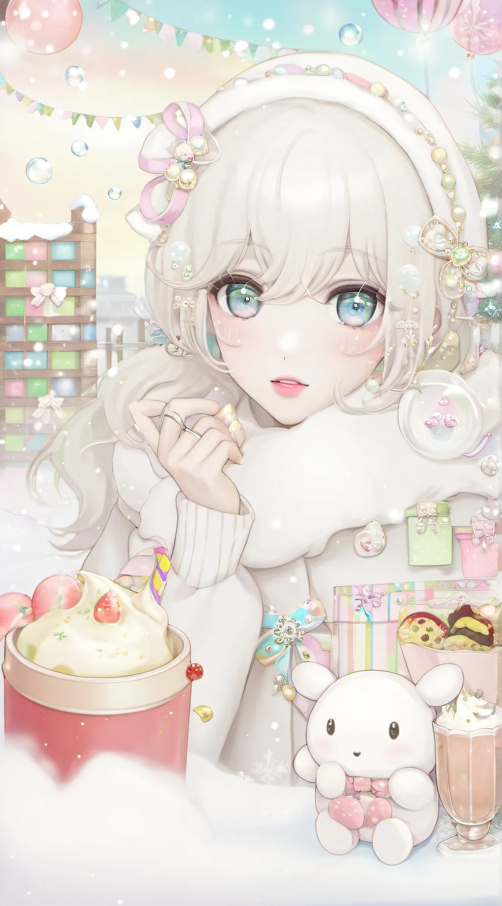 ai character: HH snow day background