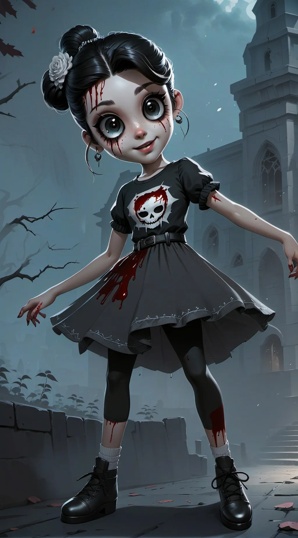 ai character: Sally/horror girl background