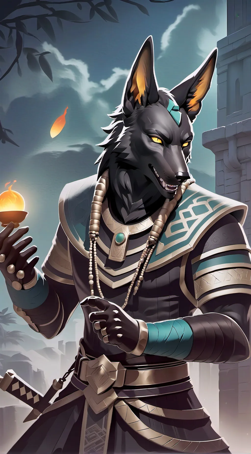 ai character: 🔆Anubis🔆 background