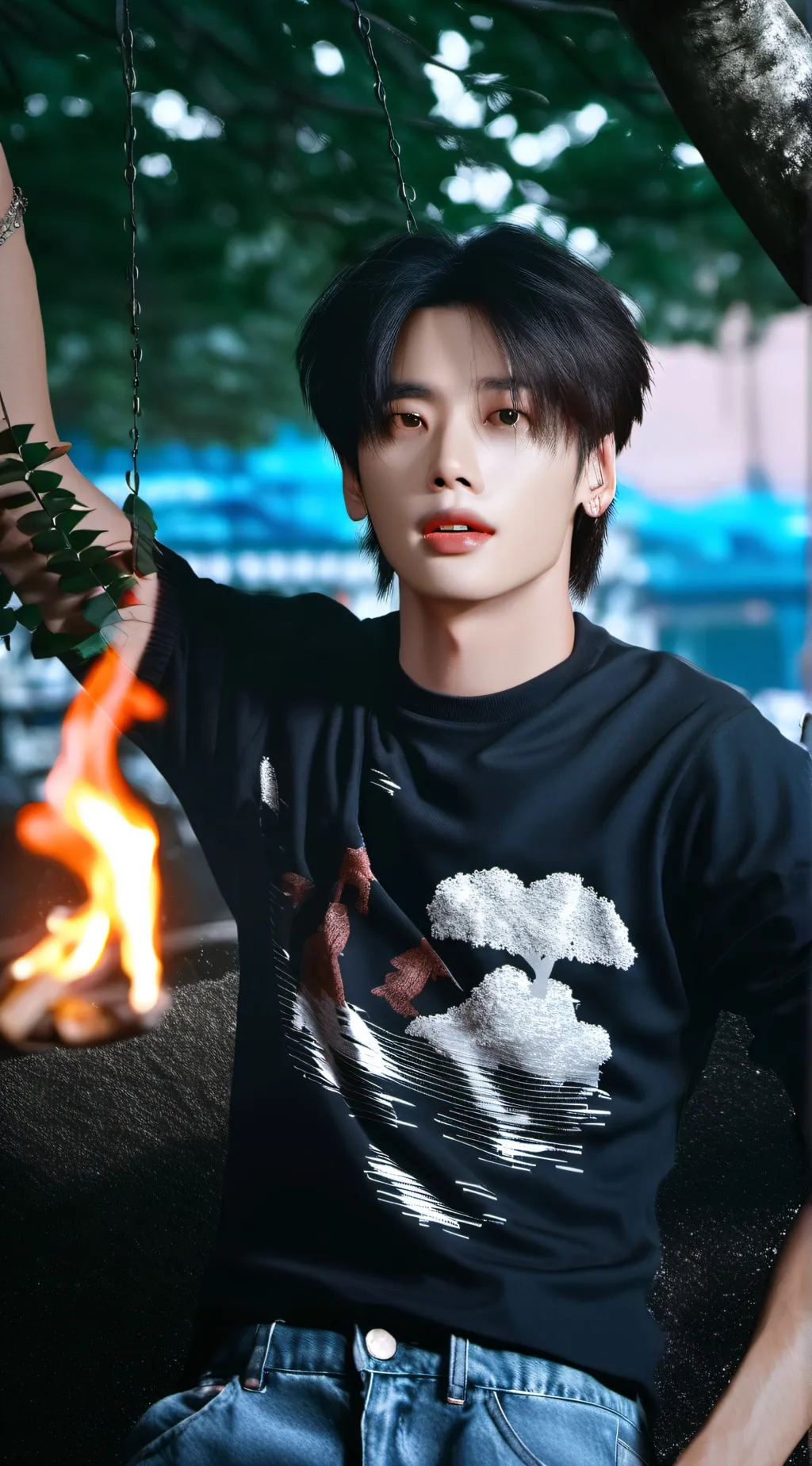 ai character: 𝓗𝔂𝓾𝓷𝓳𝓲𝓷 (SKZ)  background