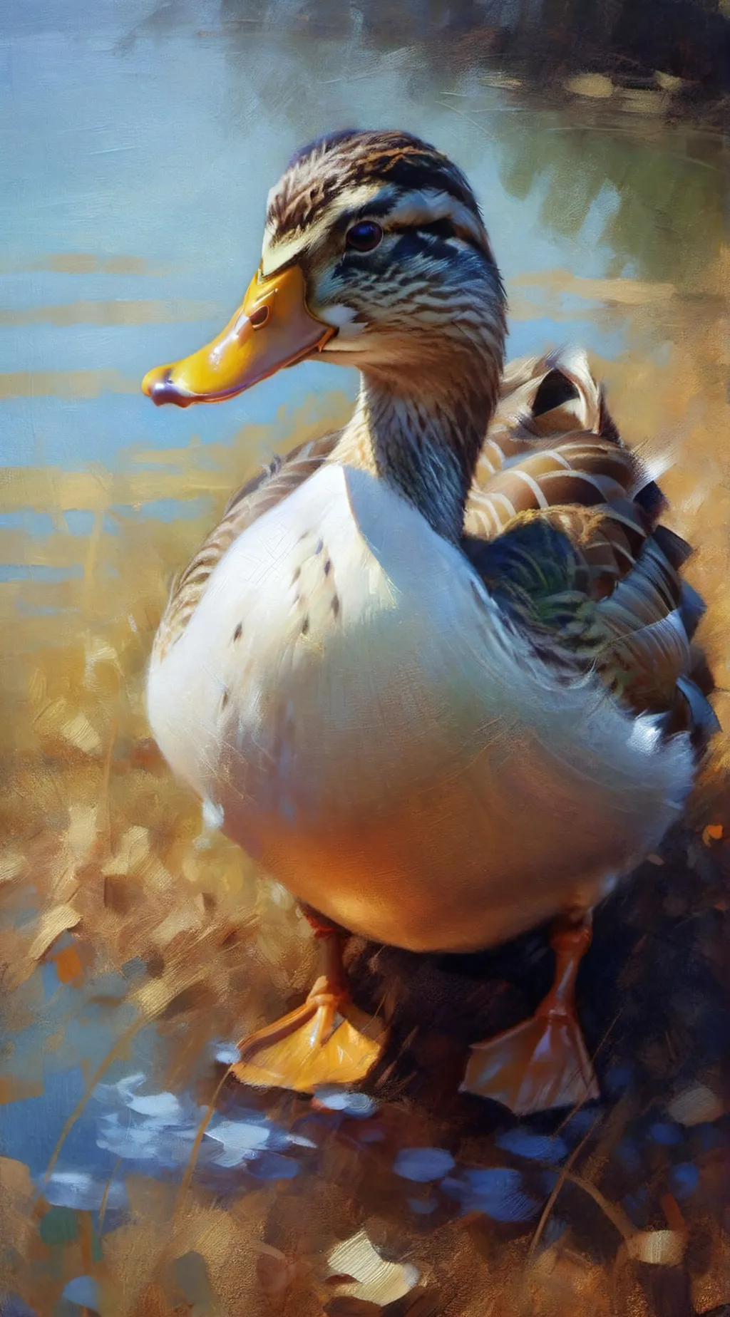 ai character: Momma Duck background