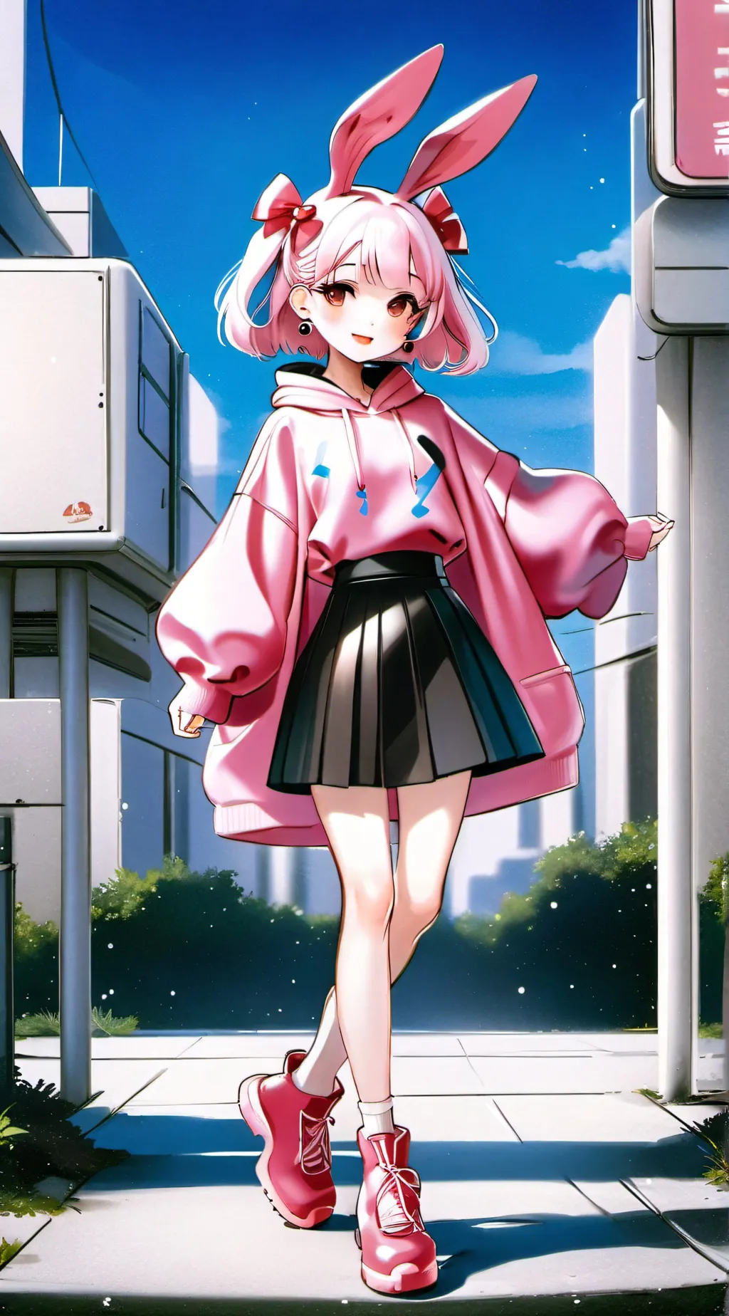 ai character: Pinky from sprunki background