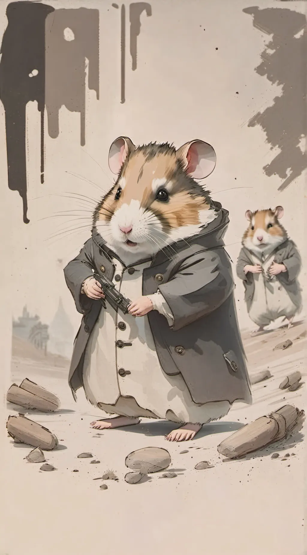 ai character: Hamster open up background