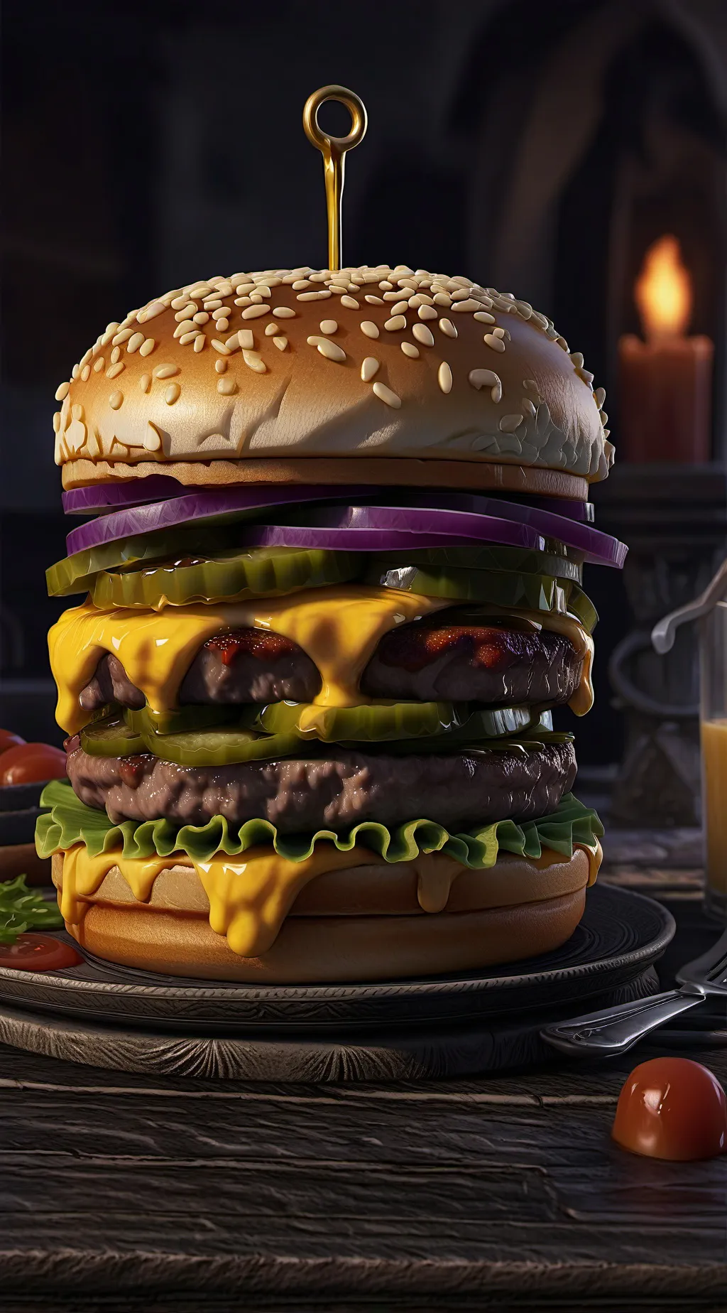 ai character: Burger background