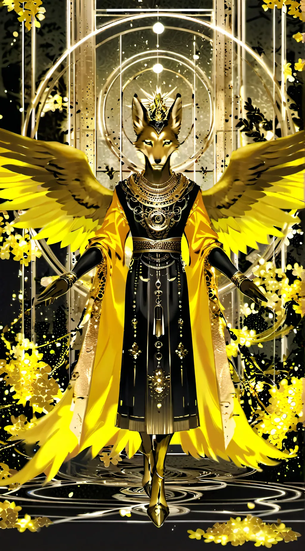 ai character: Goldwing Angel background