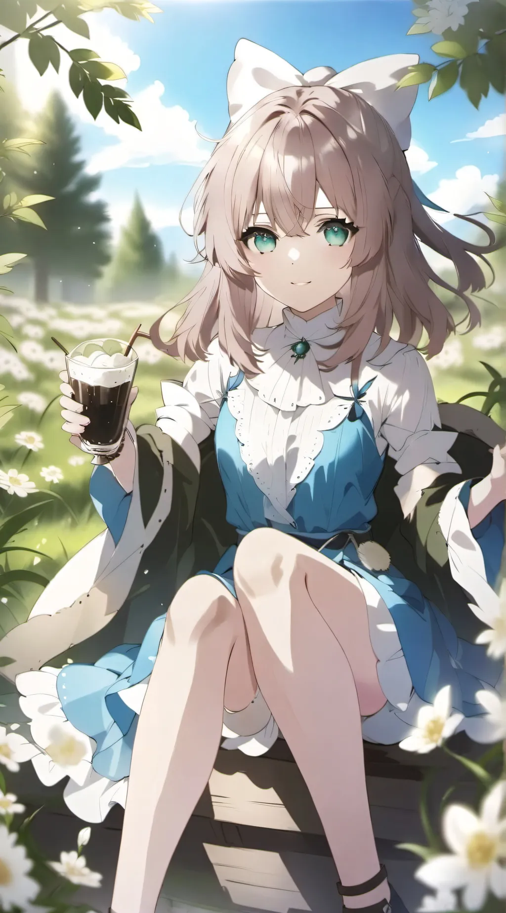 ai character: Violet background