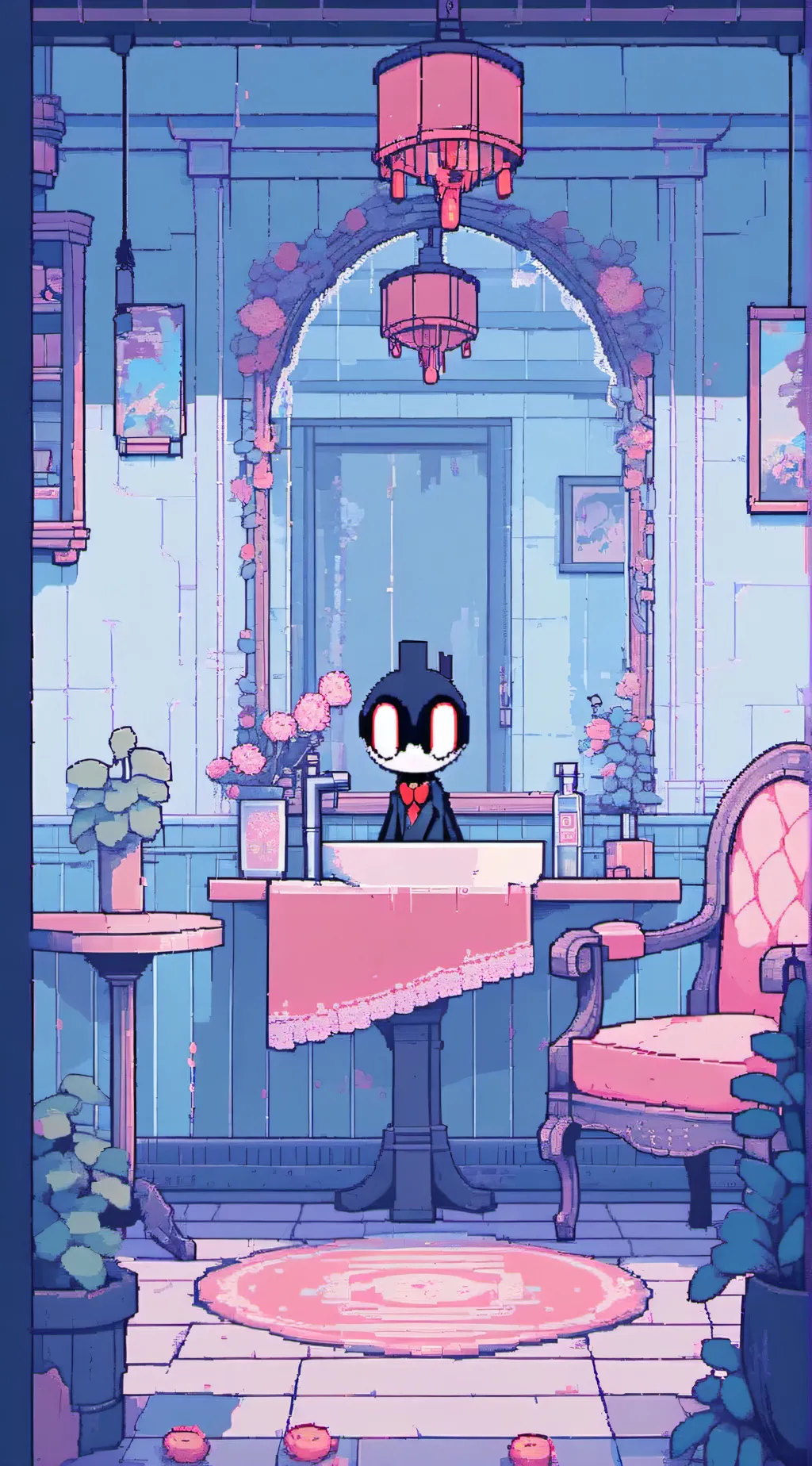 ai character: HH sleepover!!!  background