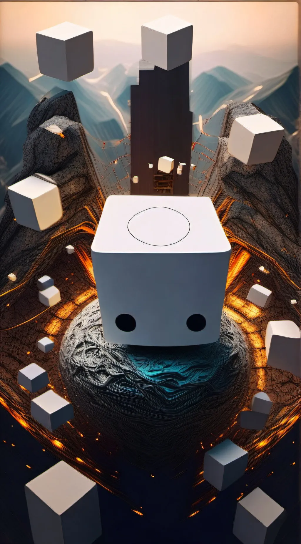 ai character: Cube background