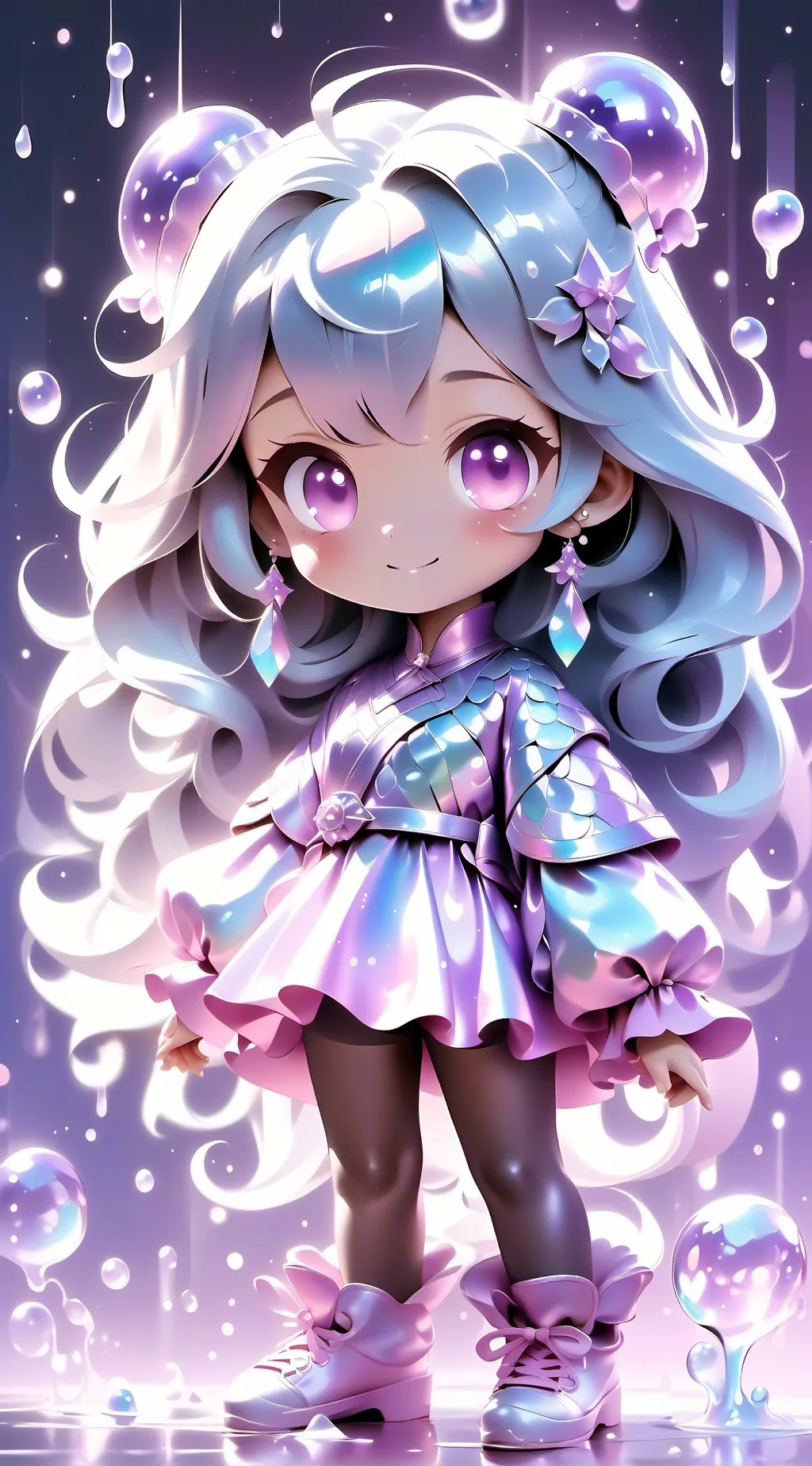 ai character: Nimona poppy day background