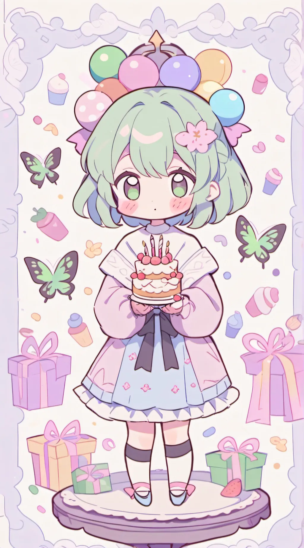 ai character: My birthday. background