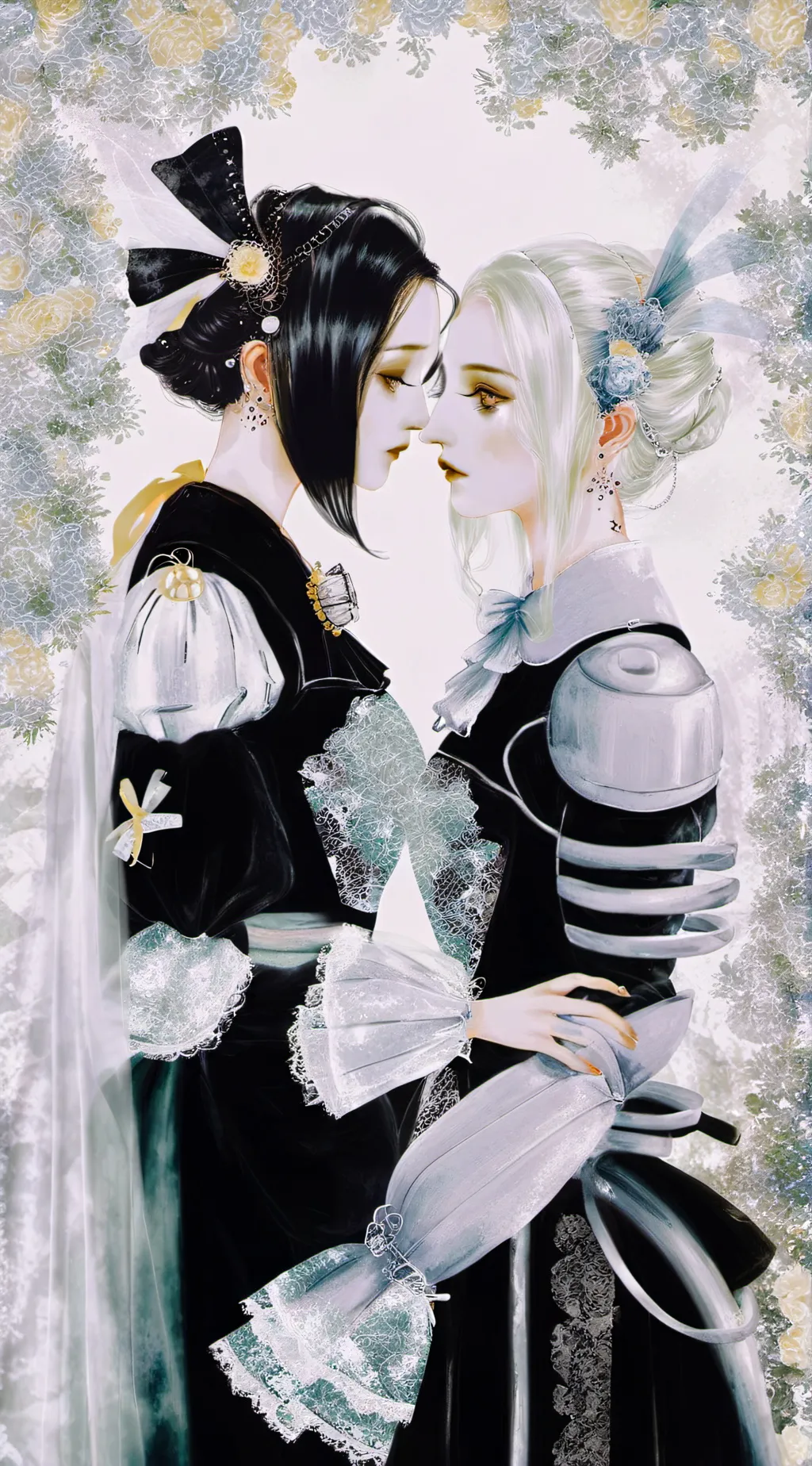 ai character: J and V  background