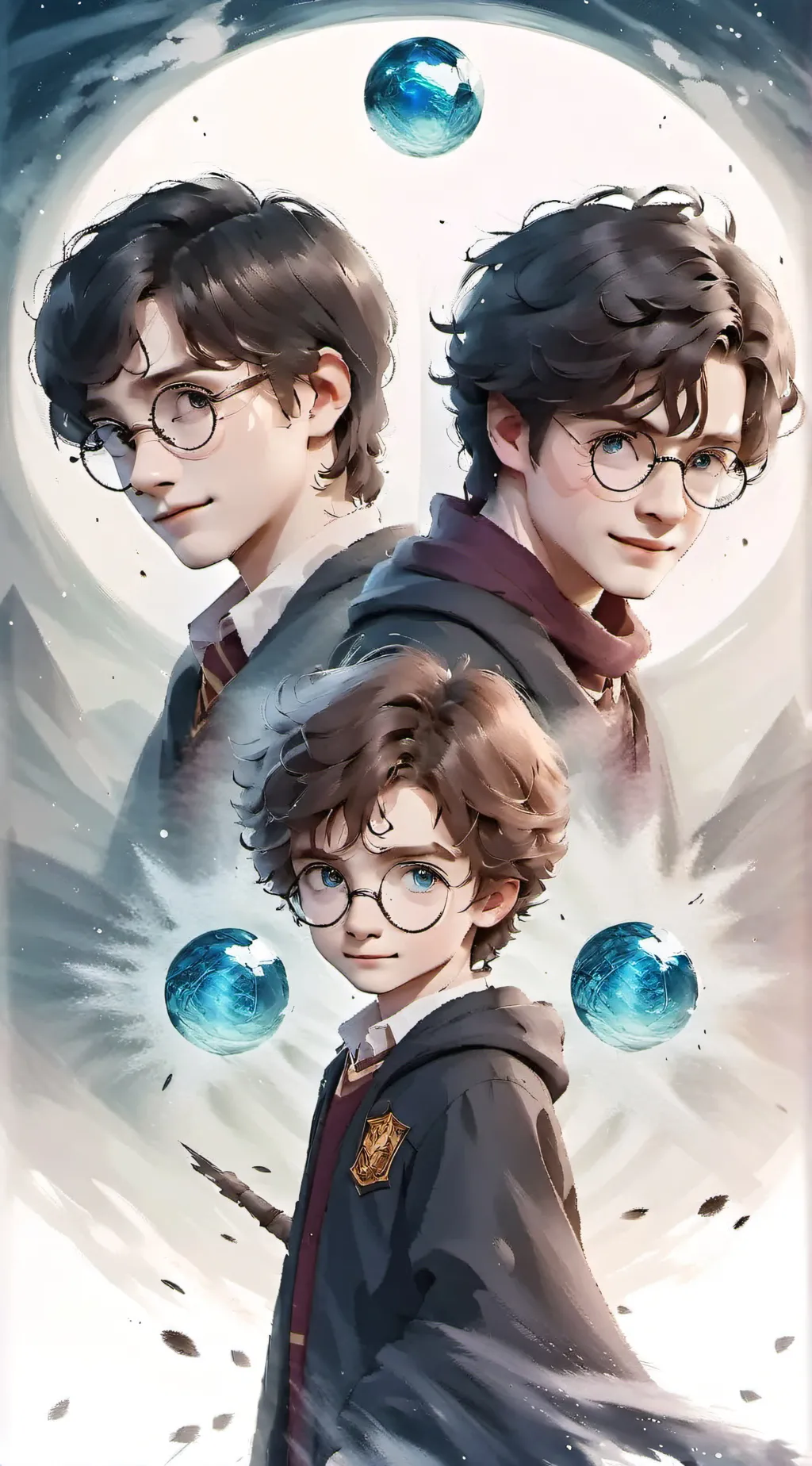 ai character: kid harry potter background