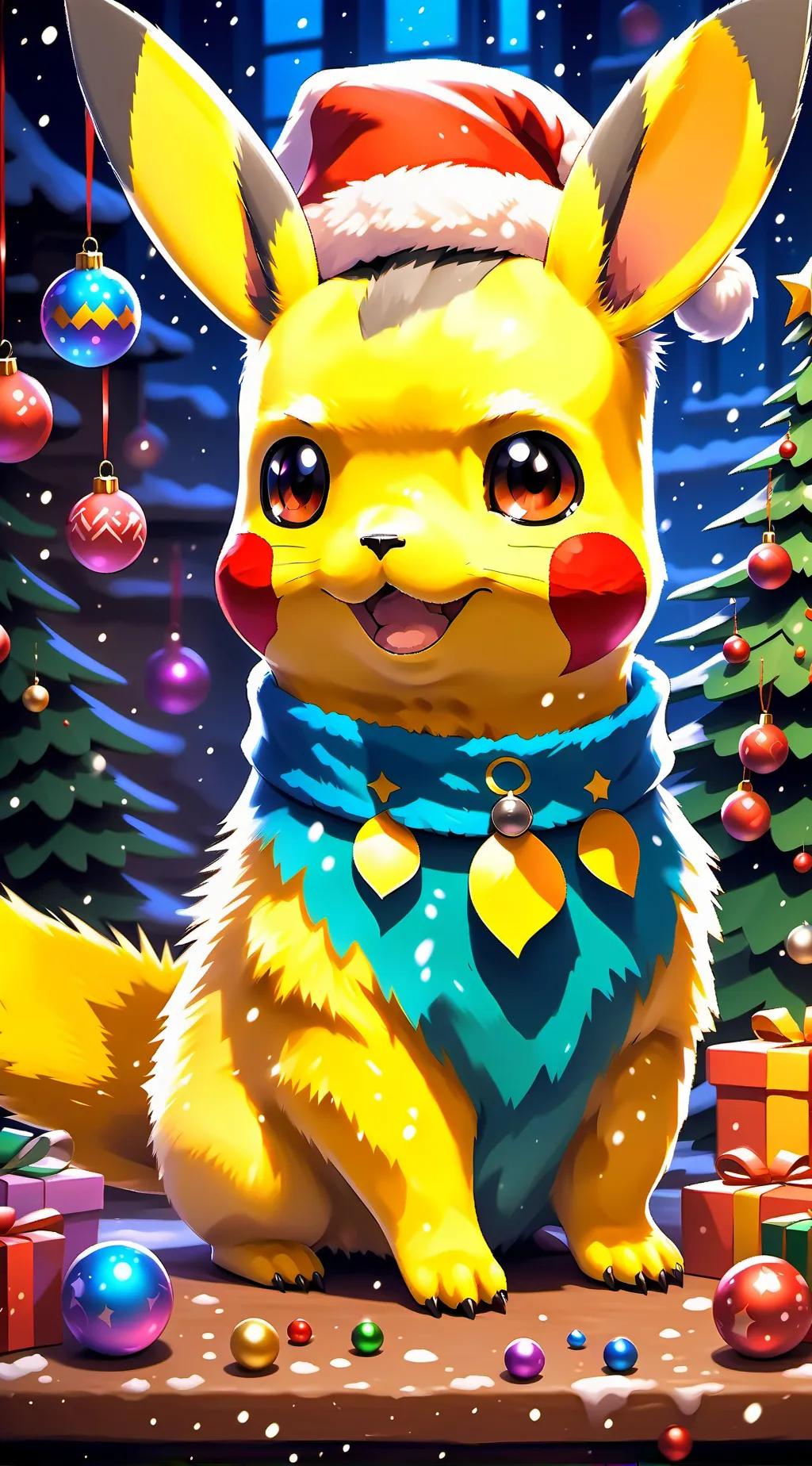 ai character: Pokemon Christmas background