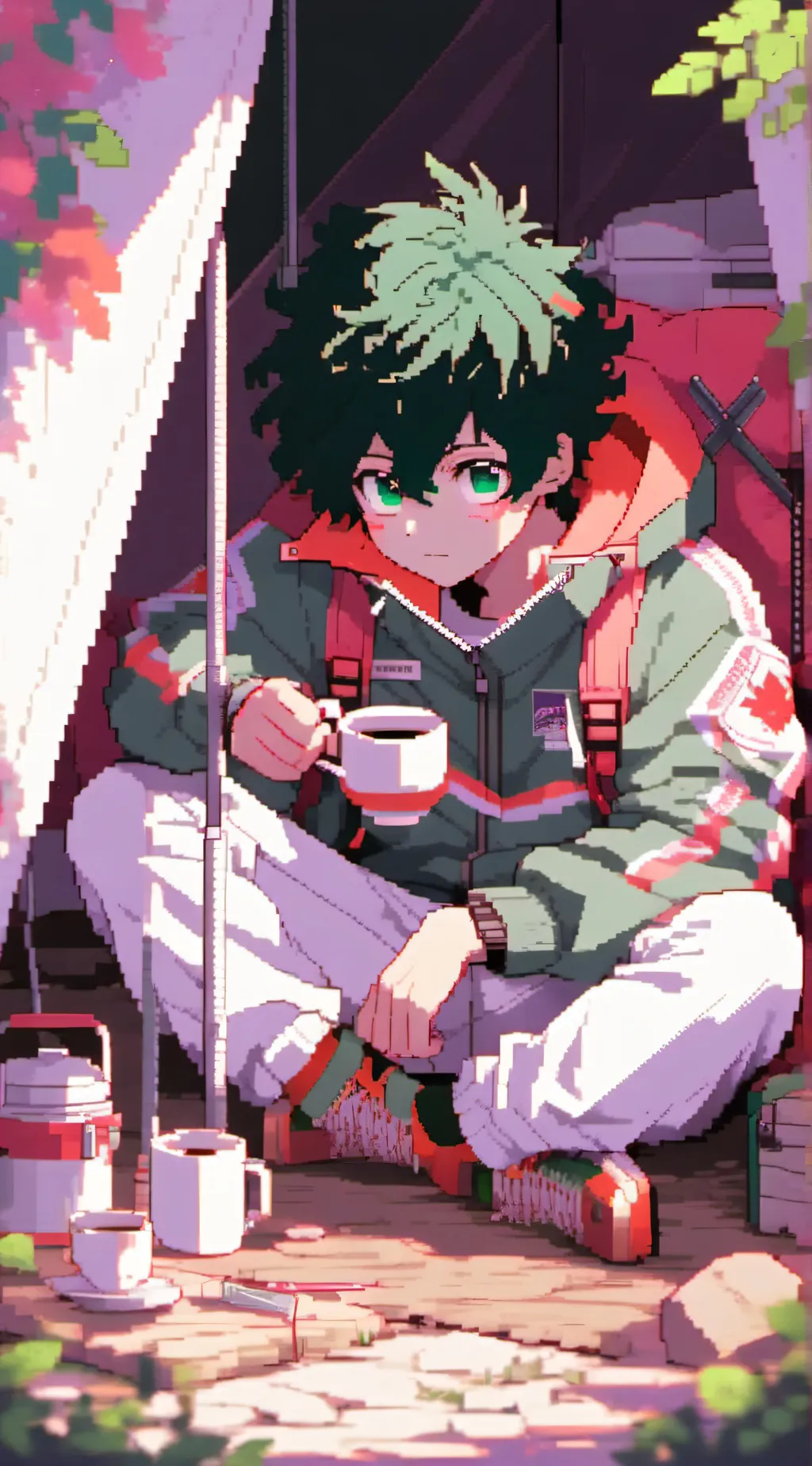 ai character: MHA CAMPING!  background