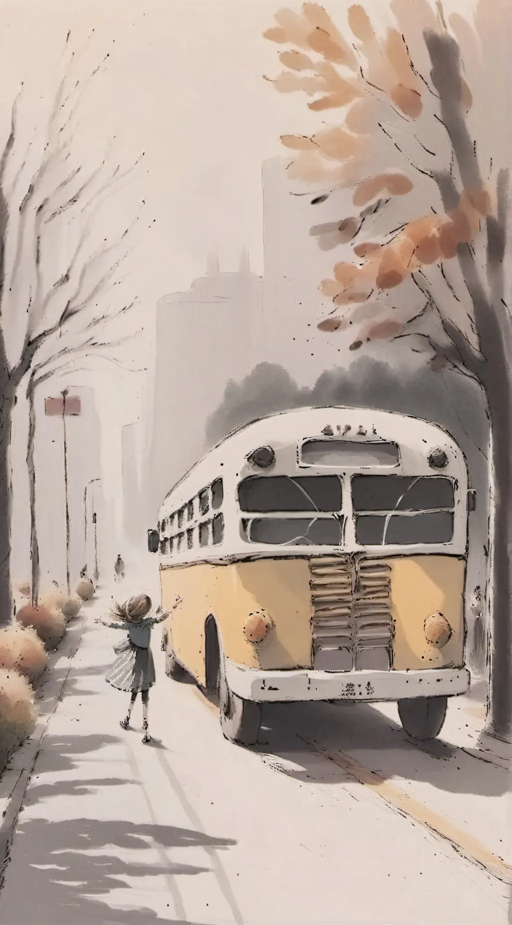 ai character: school trip background