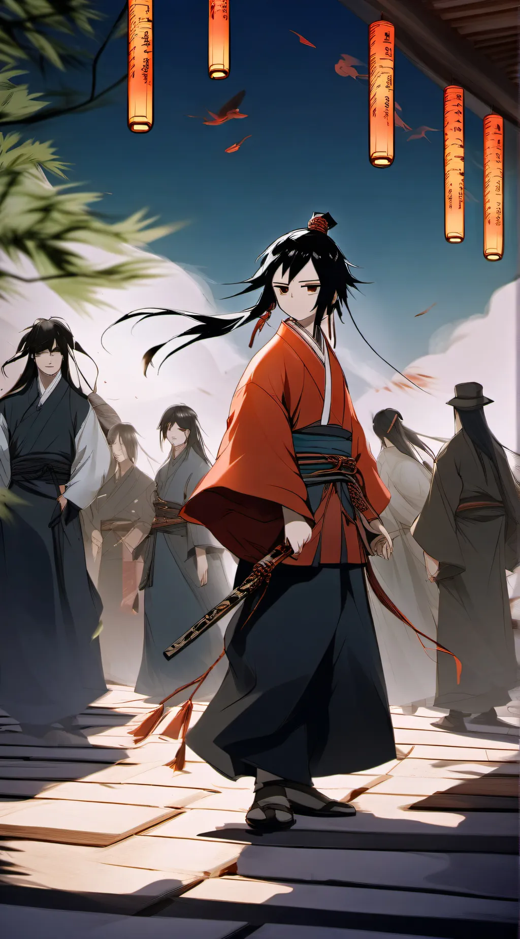 ai character: Kny chinese party background