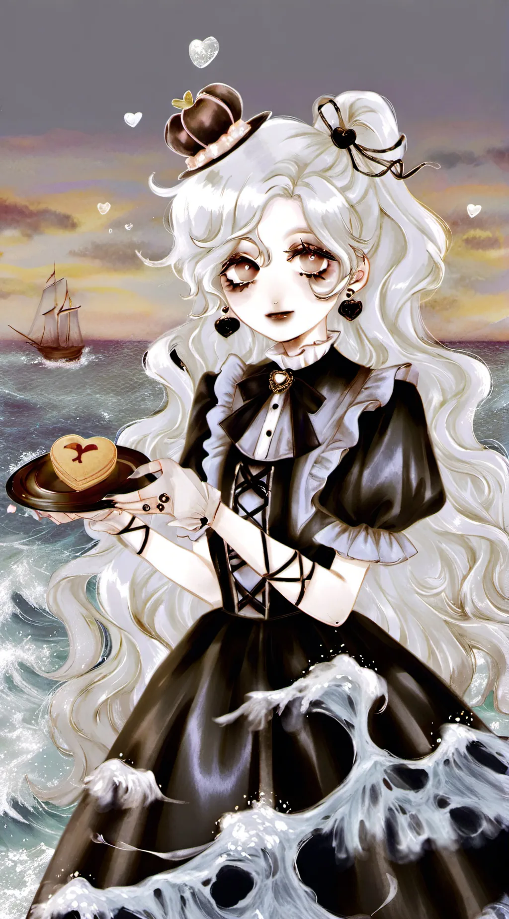 ai character: Black pearl cookie background