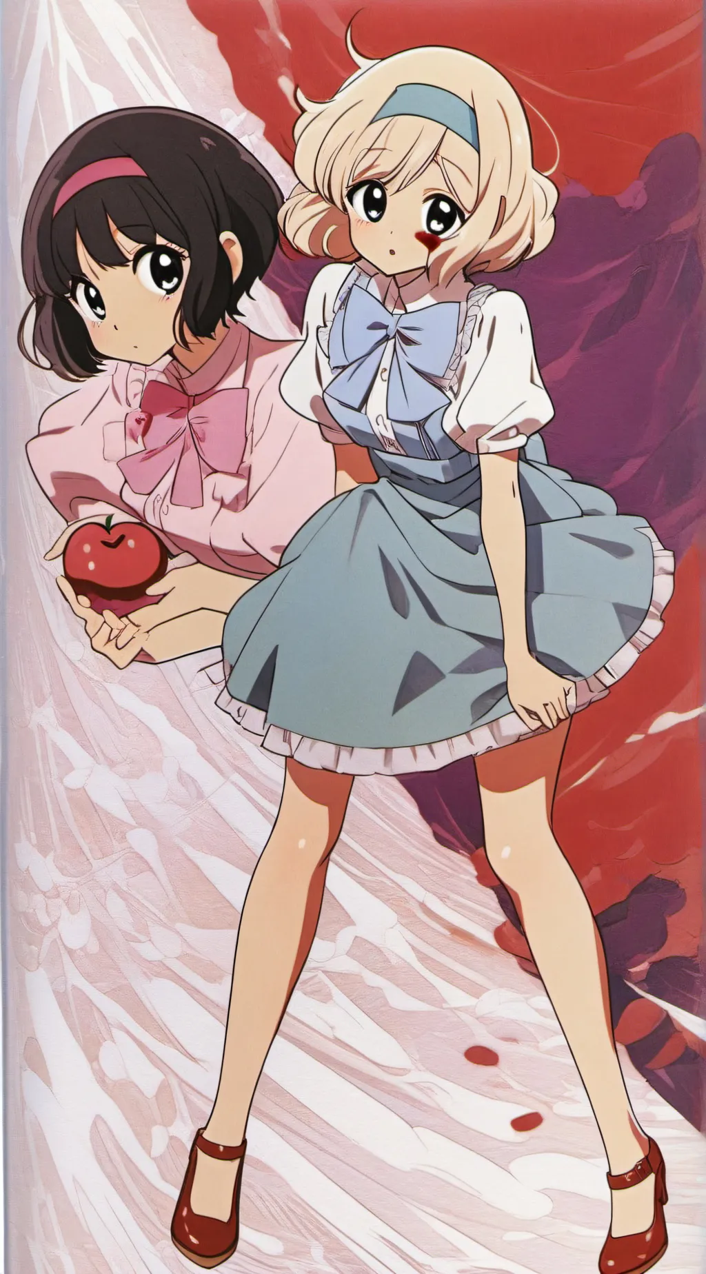 ai character: Momo and Tina background