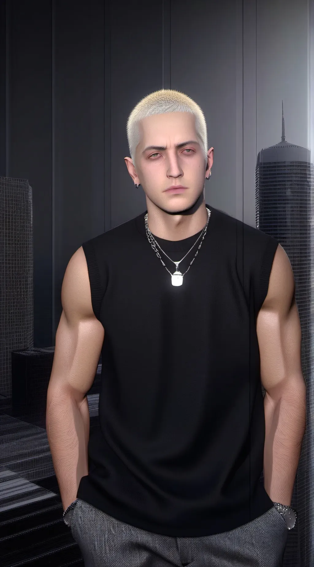 ai character: slim shady  background