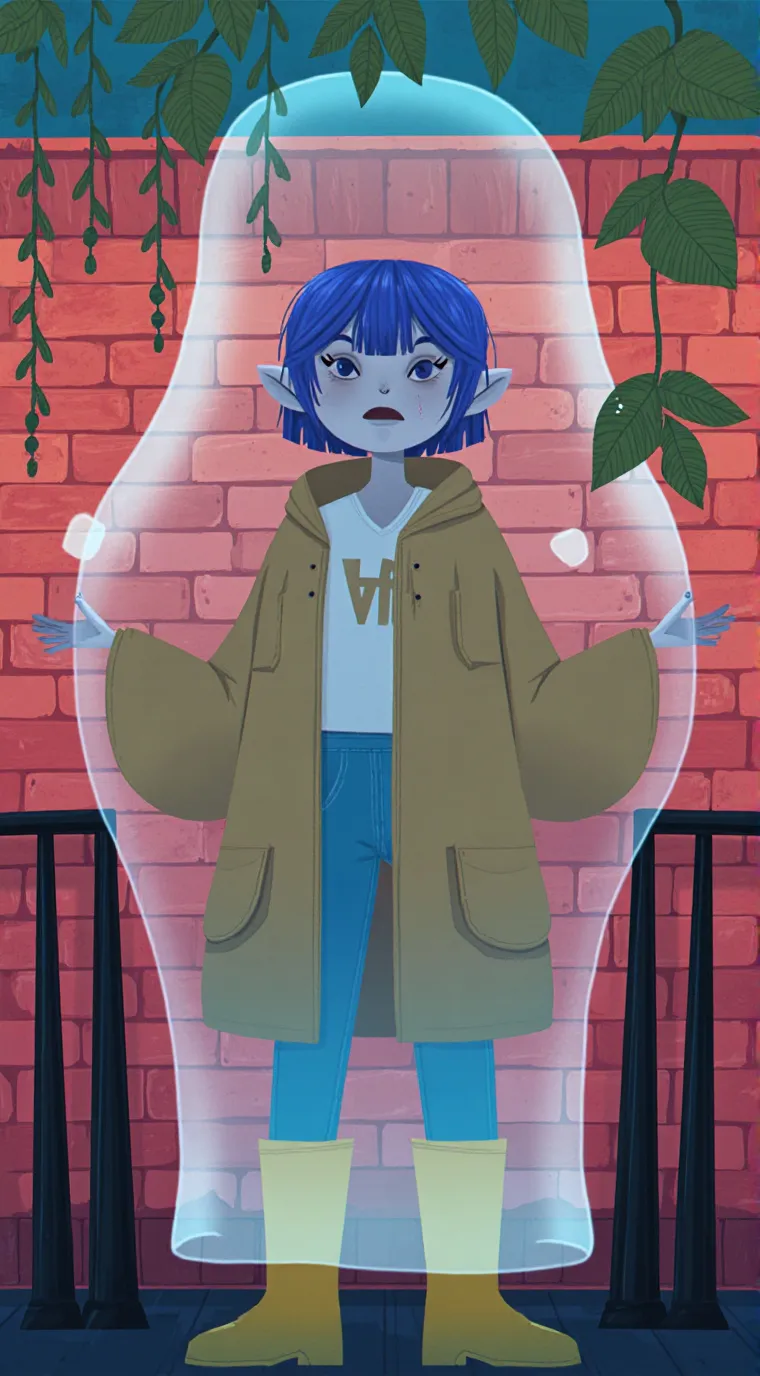 ai character: Coraline background