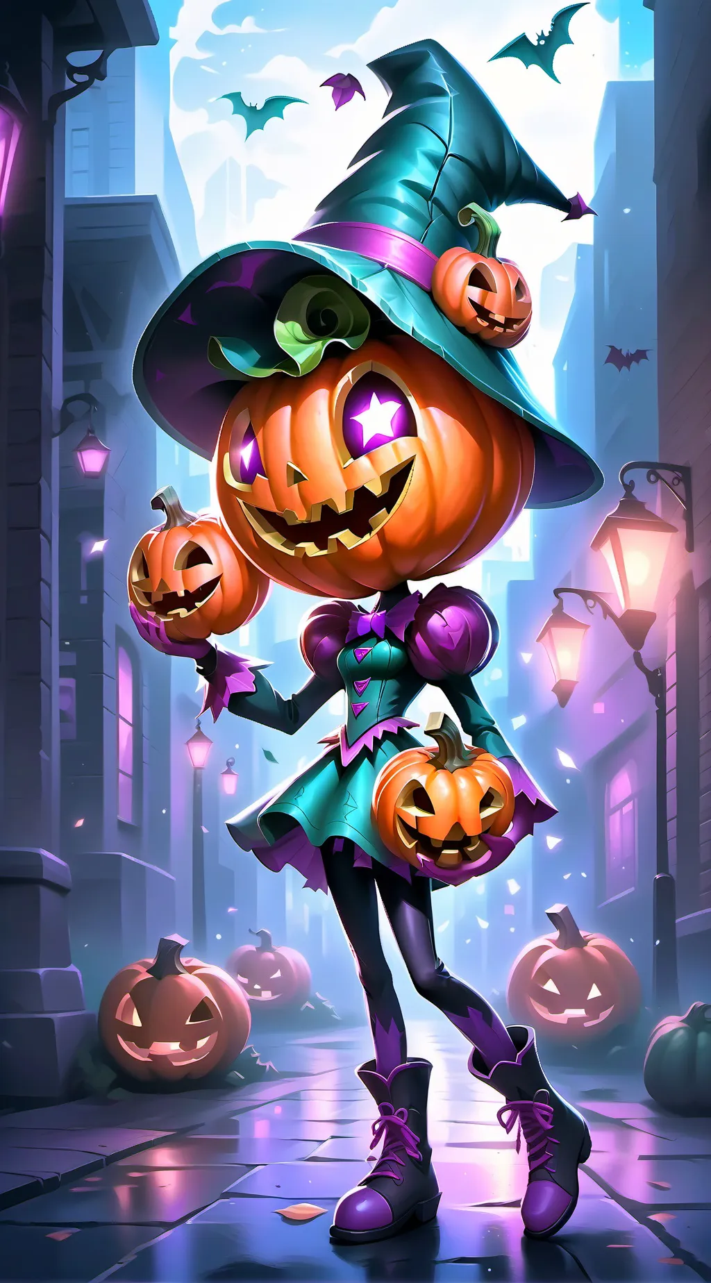 ai character: pumpkina 🎃 background