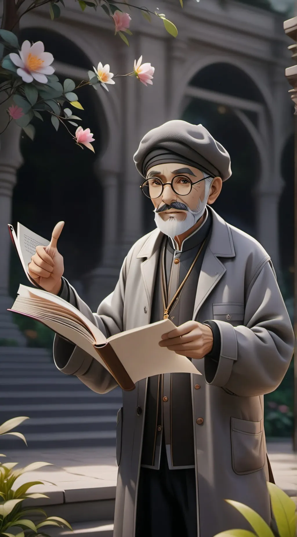 ai character: සුදු සීයා background