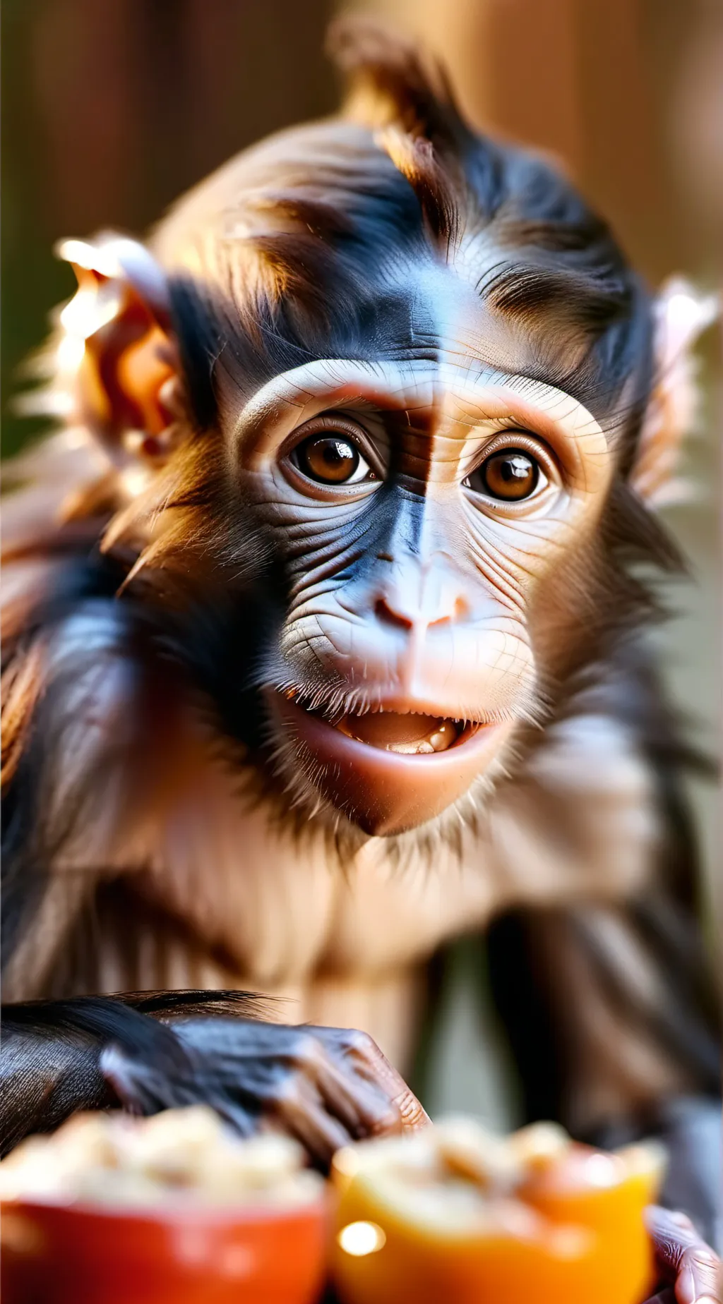 ai character: baby monkey background